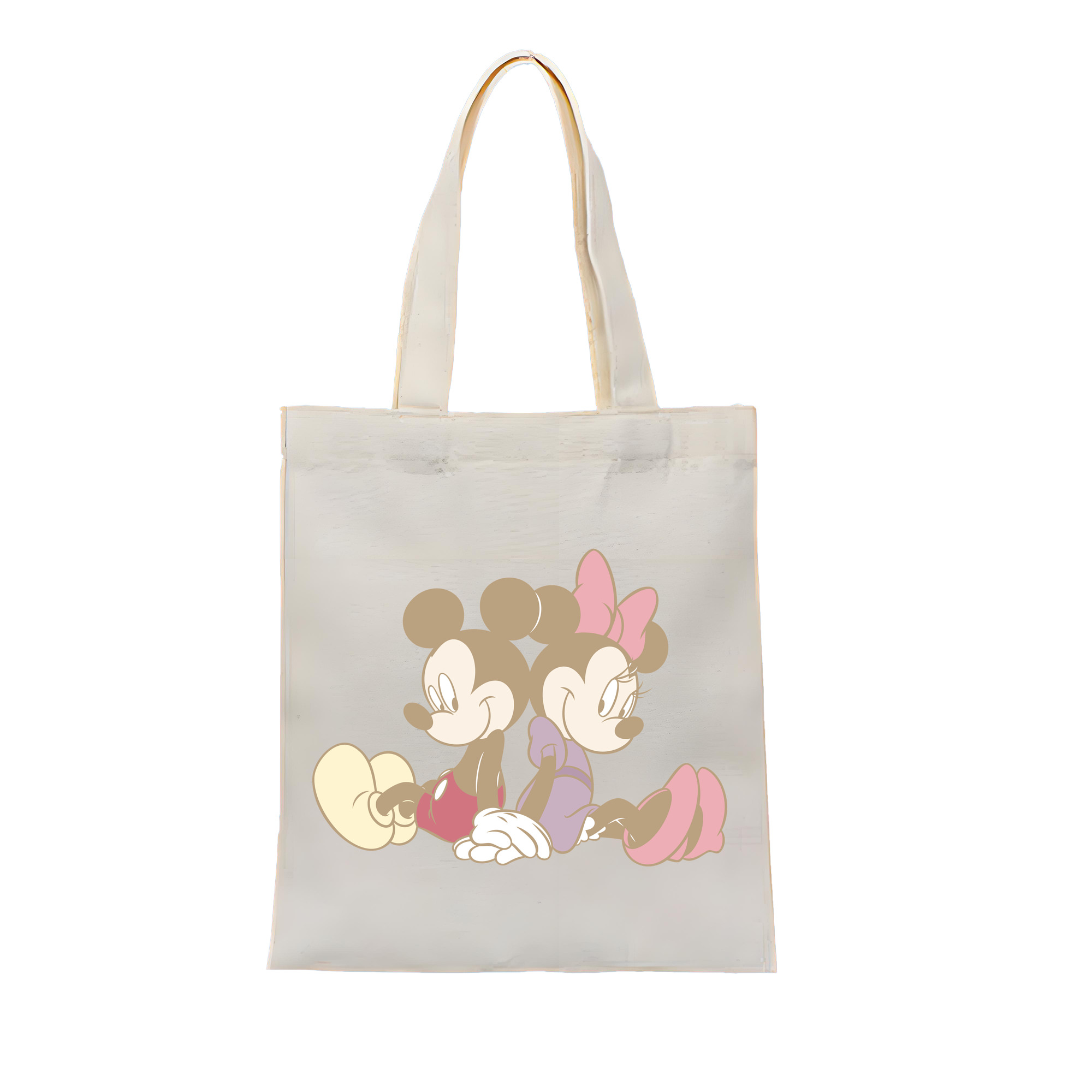 （画像用） ミッキーマウス Mickey Mouse 縦型キャンバス生地手提げバッグ　トートバッグ