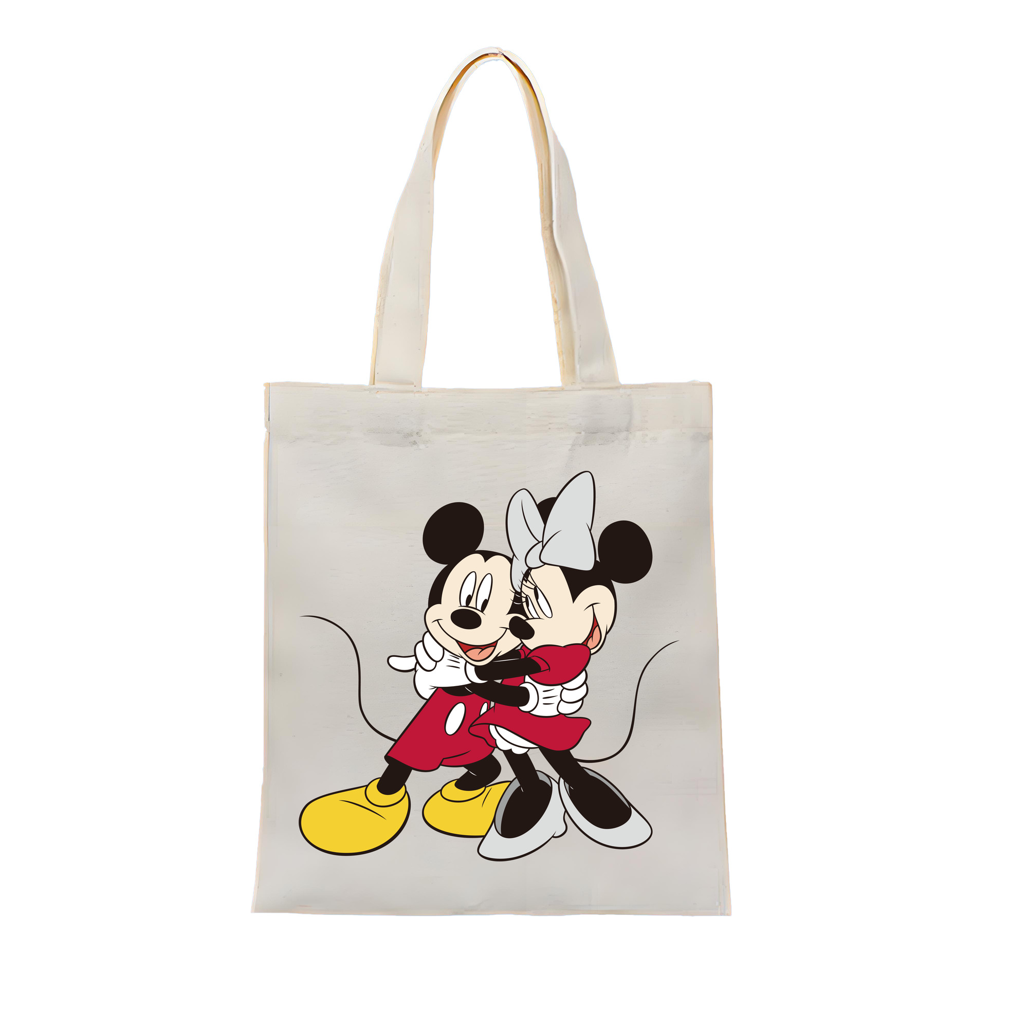 ミッキーマウス Mickey Mouse 縦型キャンバス生地手提げバッグ　トートバッグ