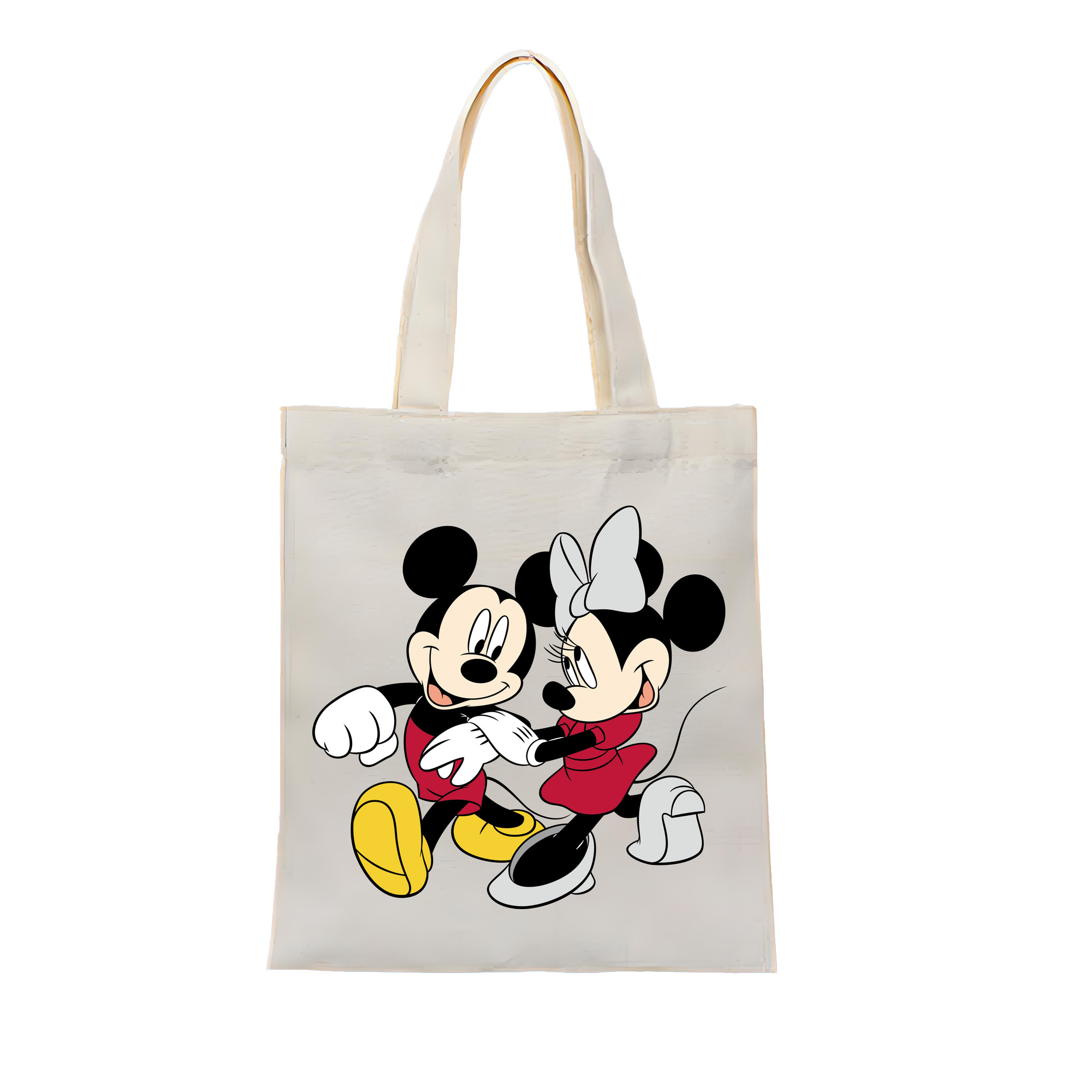 （画像用） ミッキーマウス Mickey Mouse 縦型キャンバス生地手提げバッグ　トートバッグ