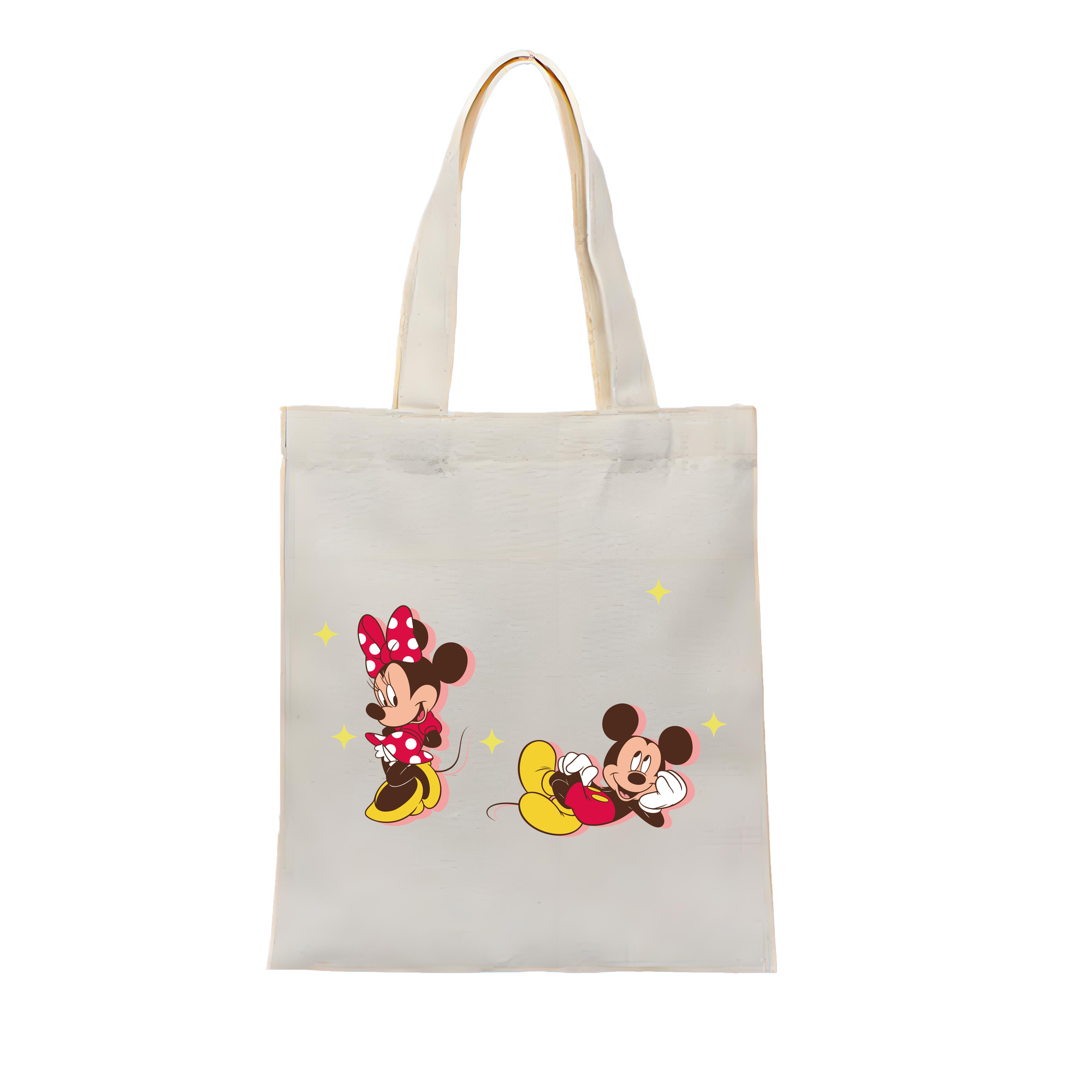 （画像用） ミッキーマウス Mickey Mouse 縦型キャンバス生地手提げバッグ　トートバッグ