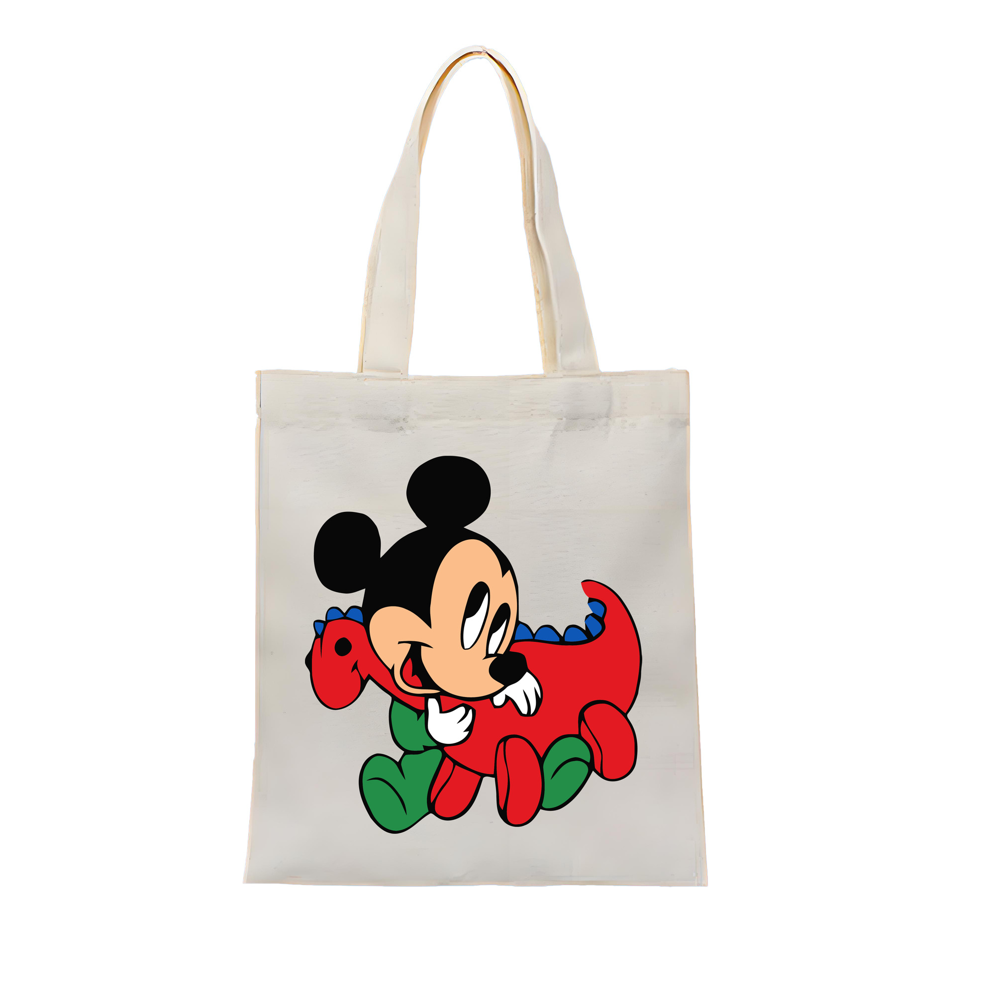 （画像用） ミッキーマウス Mickey Mouse 縦型キャンバス生地手提げバッグ　トートバッグ