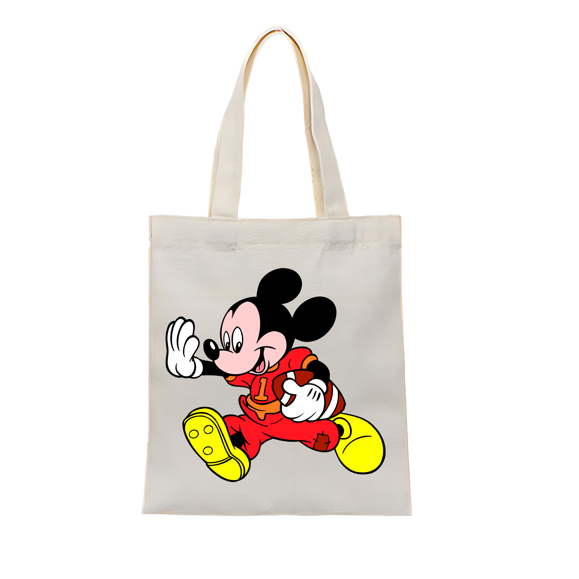 （画像用） ミッキーマウス Mickey Mouse 縦型キャンバス生地手提げバッグ　トートバッグ