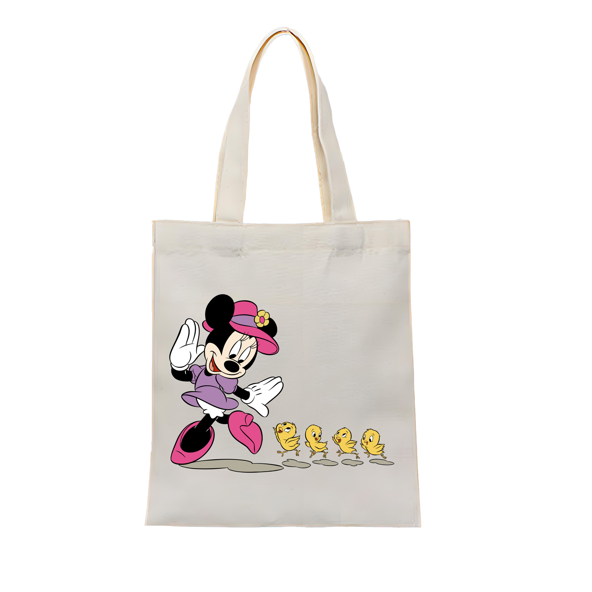ミッキーマウス Mickey Mouse 縦型キャンバス生地手提げバッグ　トートバッグ