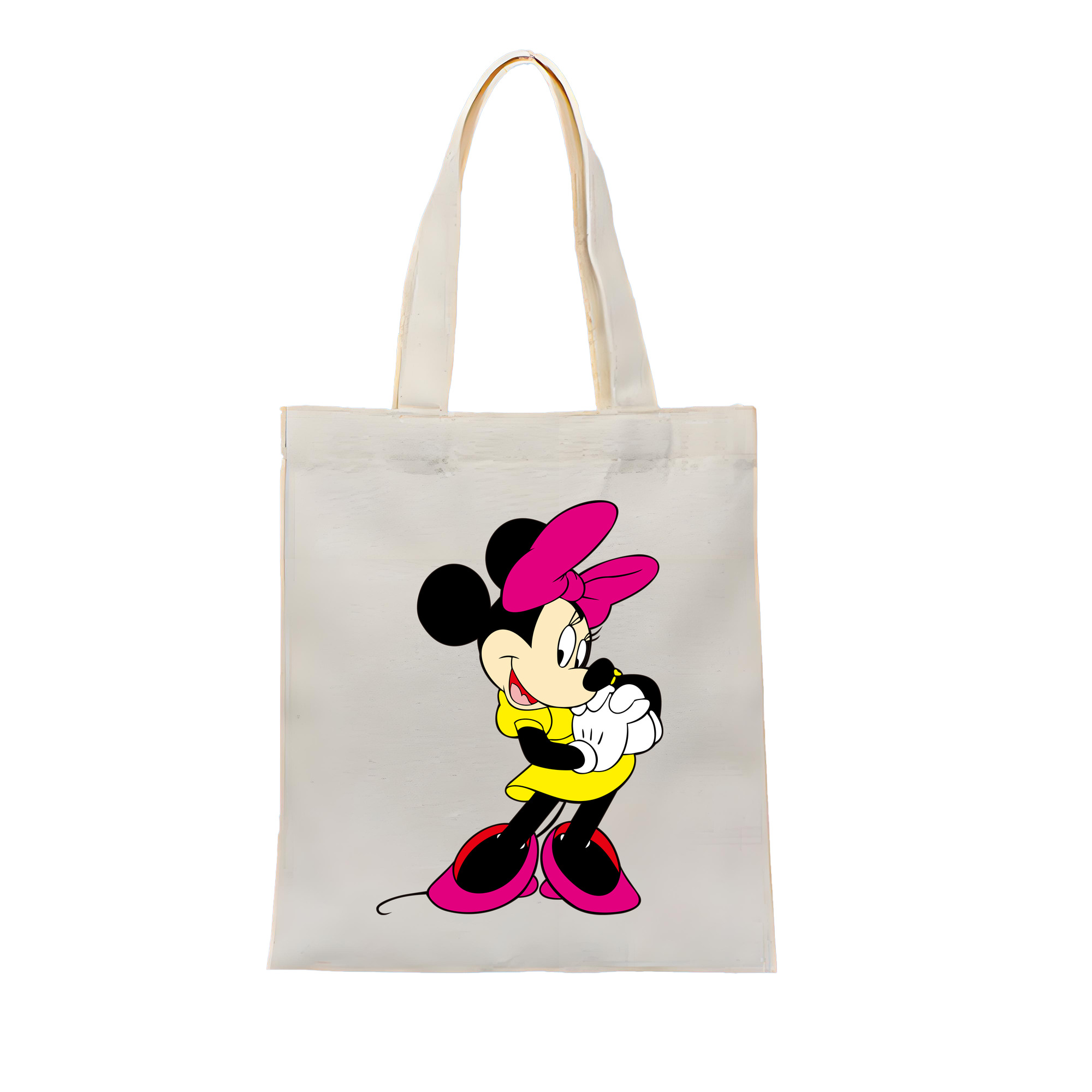 （画像用） ミッキーマウス Mickey Mouse 縦型キャンバス生地手提げバッグ　トートバッグ
