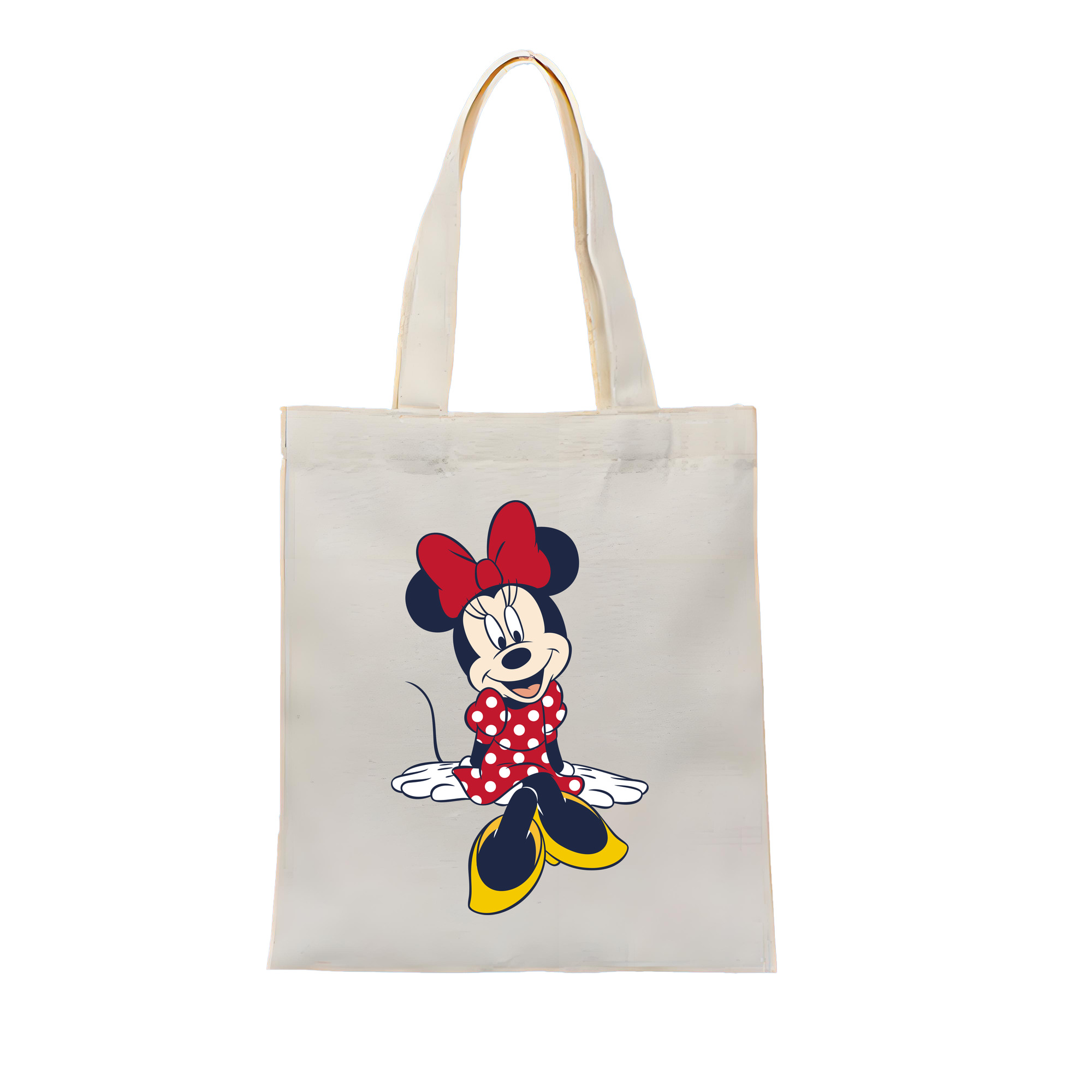 （画像用） ミッキーマウス Mickey Mouse 縦型キャンバス生地手提げバッグ　トートバッグ
