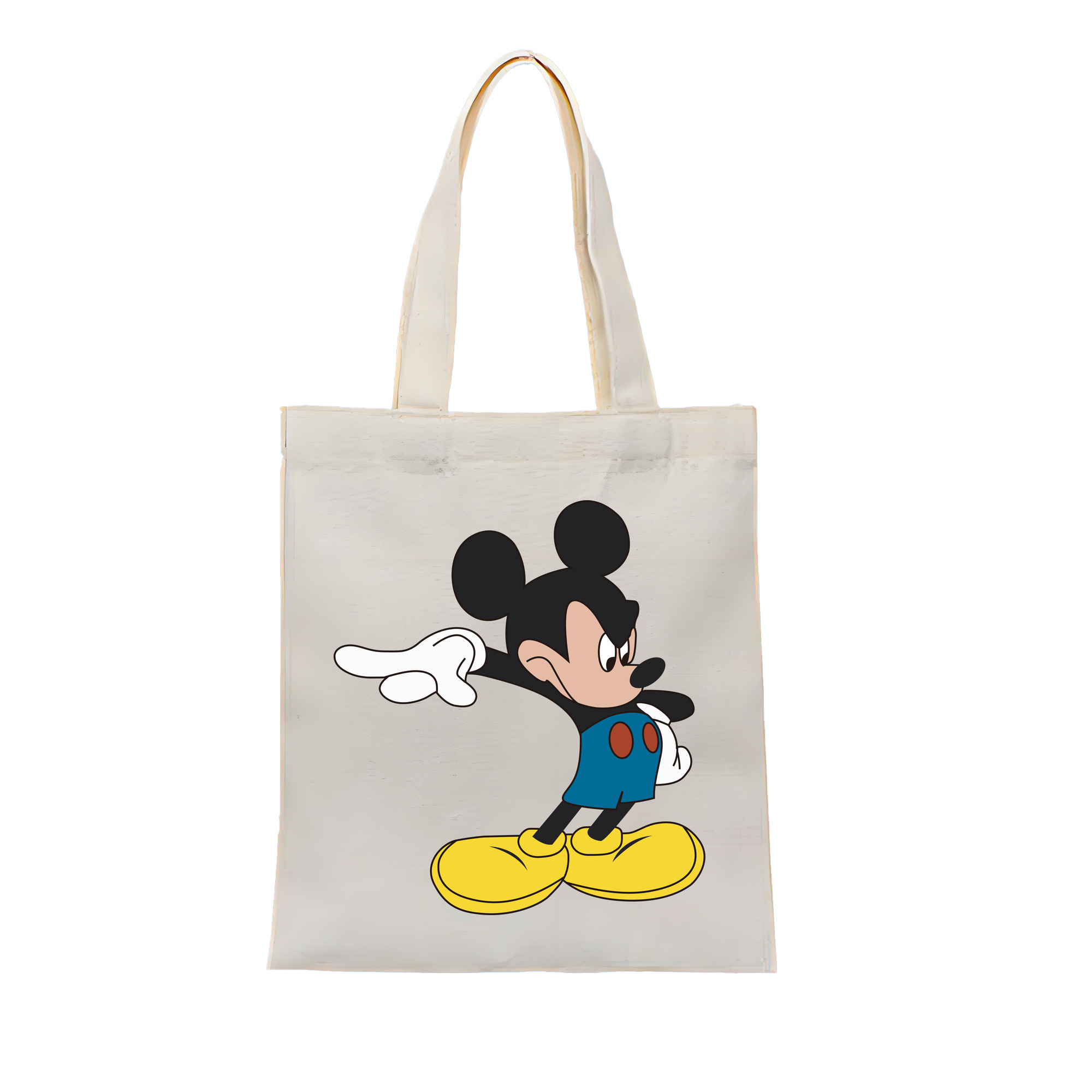（画像用） ミッキーマウス Mickey Mouse 縦型キャンバス生地手提げバッグ　トートバッグ