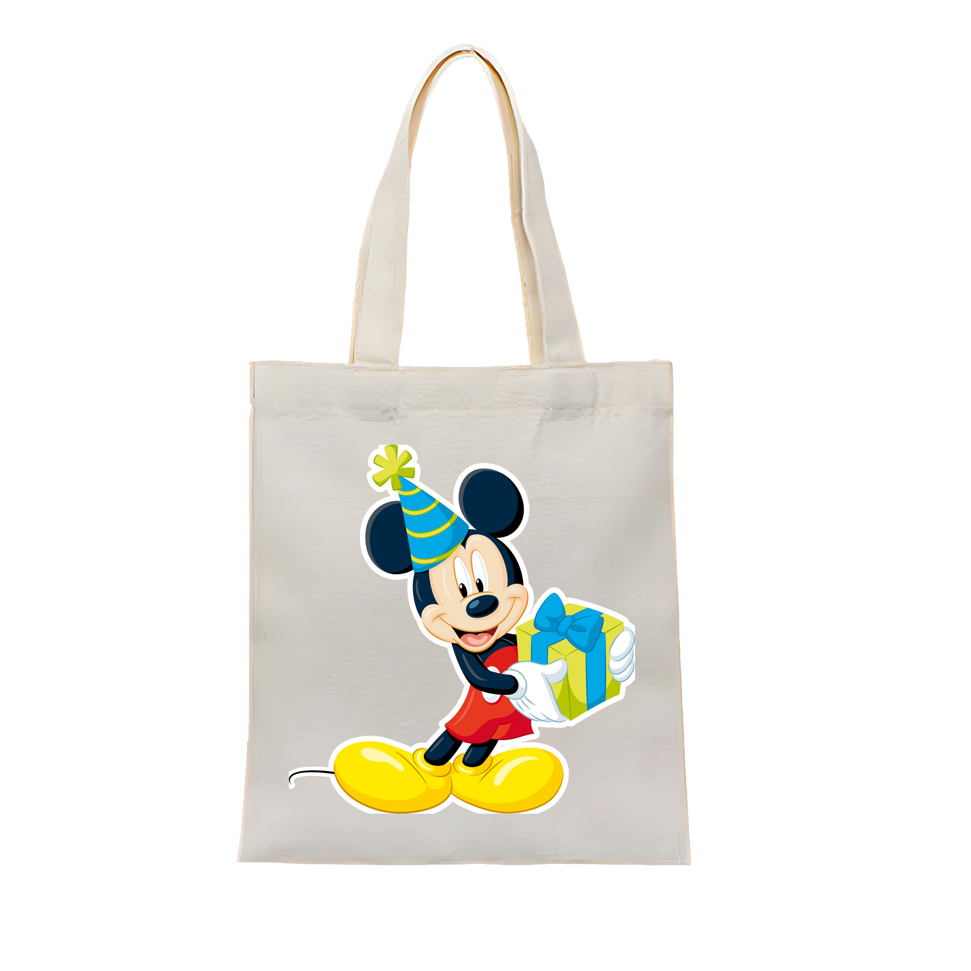 ミッキーマウス Mickey Mouse 縦型キャンバス生地手提げバッグ　トートバッグ