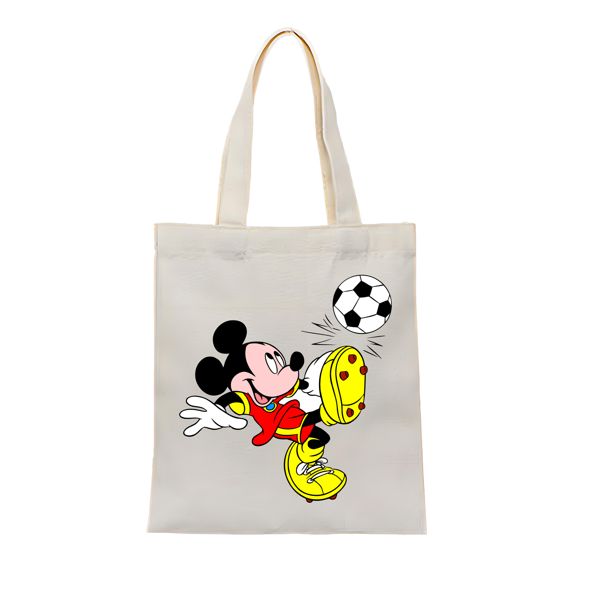（画像用） ミッキーマウス Mickey Mouse 縦型キャンバス生地手提げバッグ　トートバッグ
