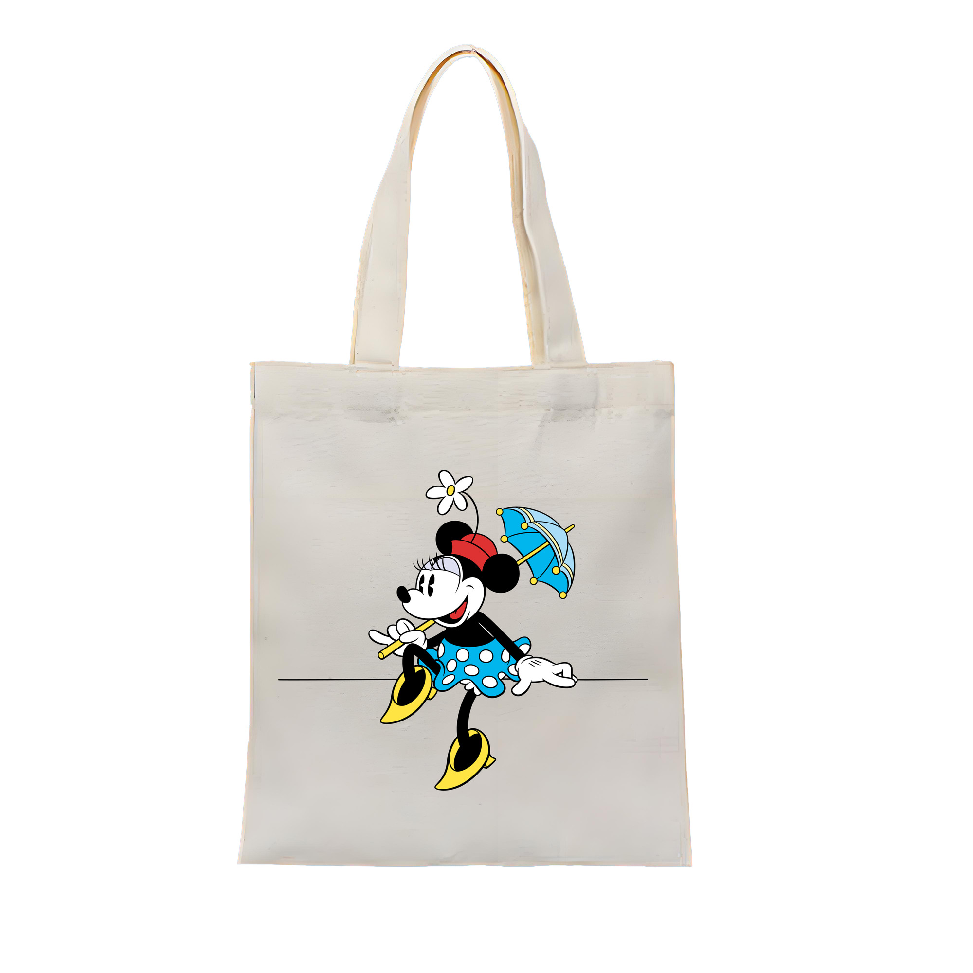 （画像用） ミッキーマウス Mickey Mouse 縦型キャンバス生地手提げバッグ　トートバッグ