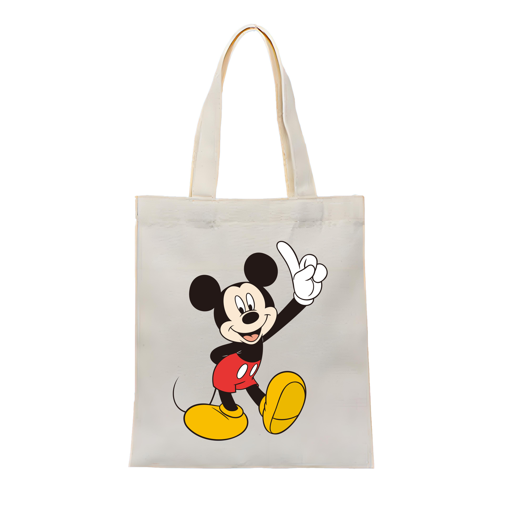 （画像用） ミッキーマウス Mickey Mouse 縦型キャンバス生地手提げバッグ　トートバッグ