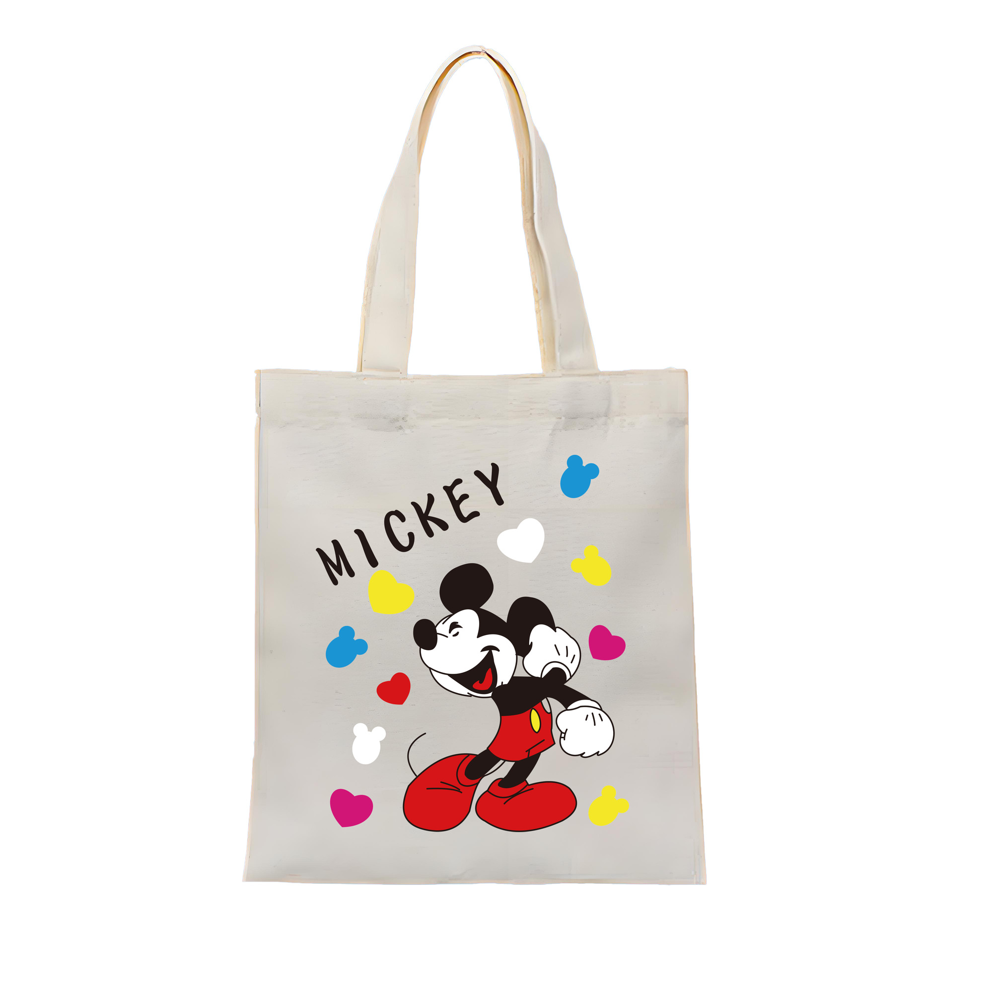 （画像用） ミッキーマウス Mickey Mouse 縦型キャンバス生地手提げバッグ　トートバッグ