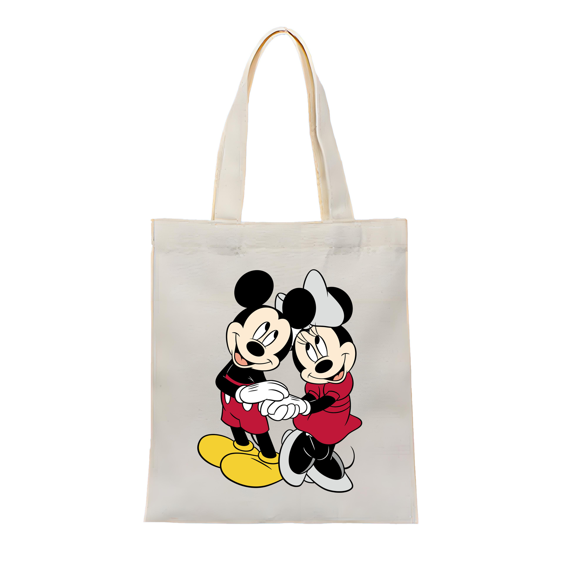 ミッキーマウス Mickey Mouse 縦型キャンバス生地手提げバッグ　トートバッグ