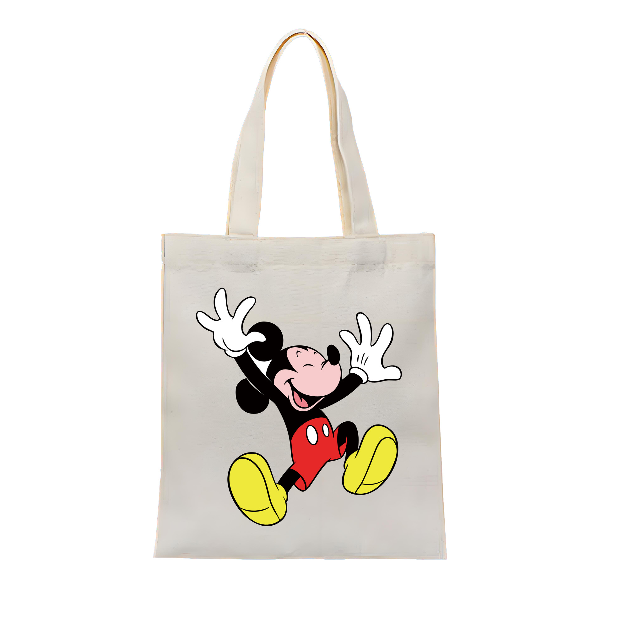 （画像用） ミッキーマウス Mickey Mouse 縦型キャンバス生地手提げバッグ　トートバッグ