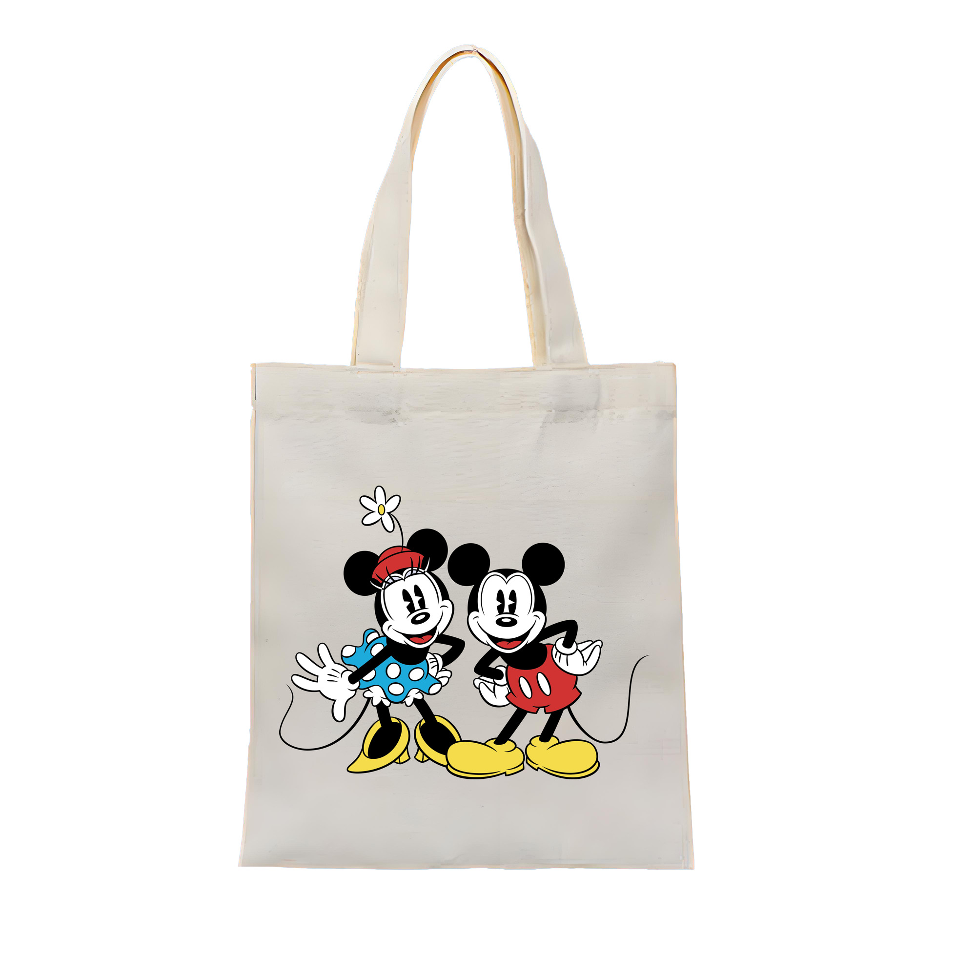 （画像用） ミッキーマウス Mickey Mouse 縦型キャンバス生地手提げバッグ　トートバッグ