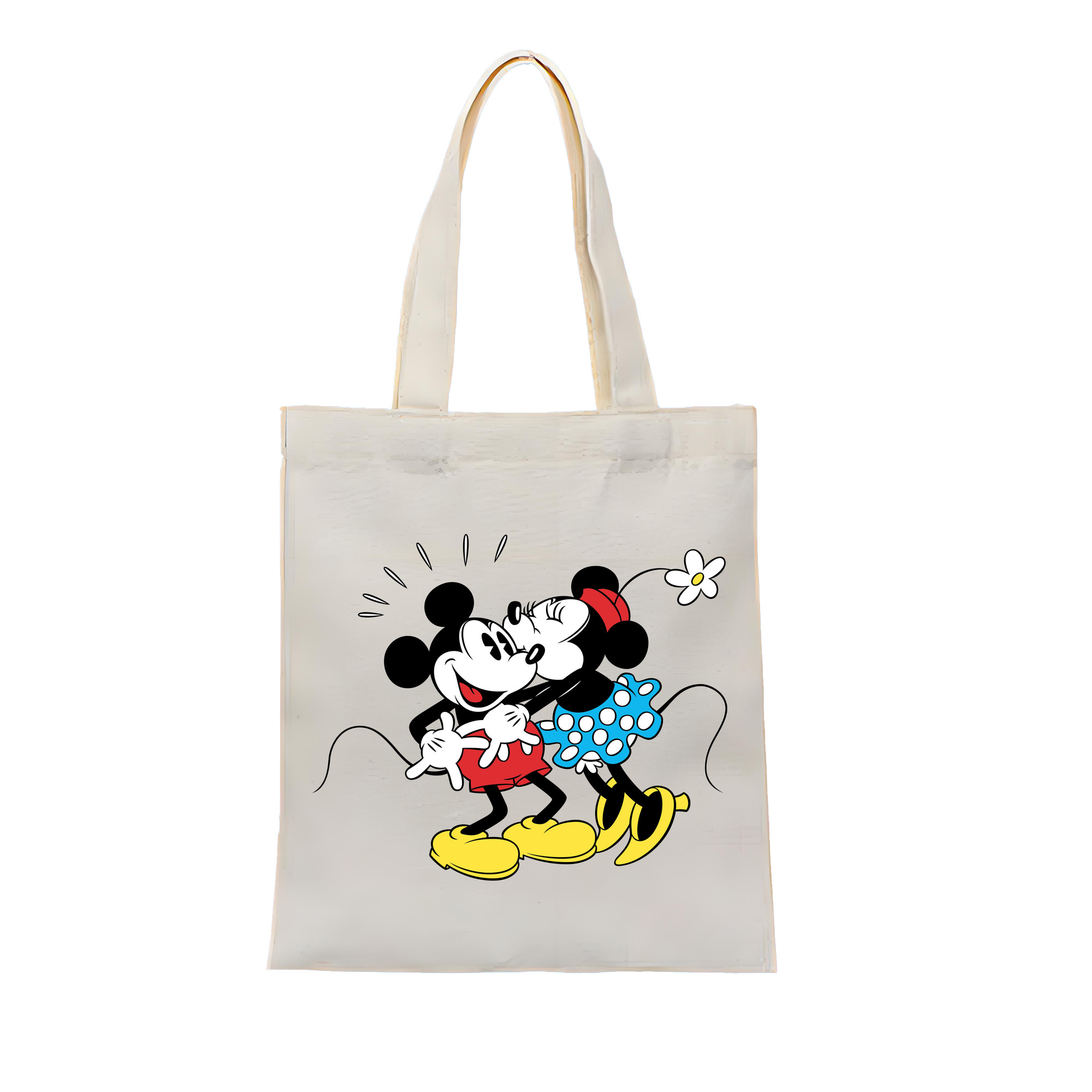 （画像用） ミッキーマウス Mickey Mouse 縦型キャンバス生地手提げバッグ　トートバッグ