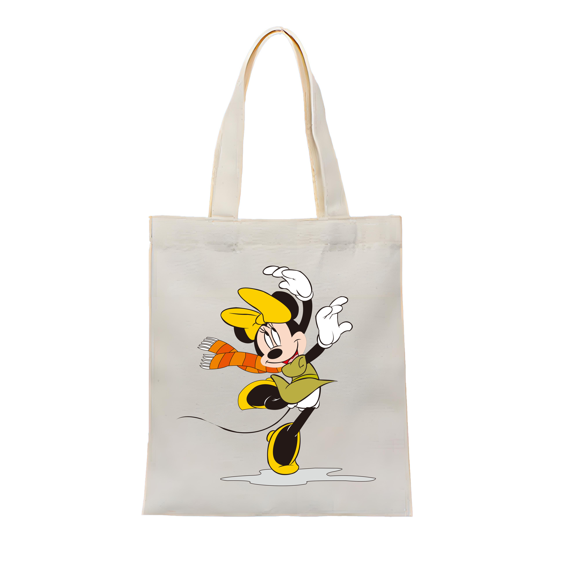 （画像用） ミッキーマウス Mickey Mouse 縦型キャンバス生地手提げバッグ　トートバッグ