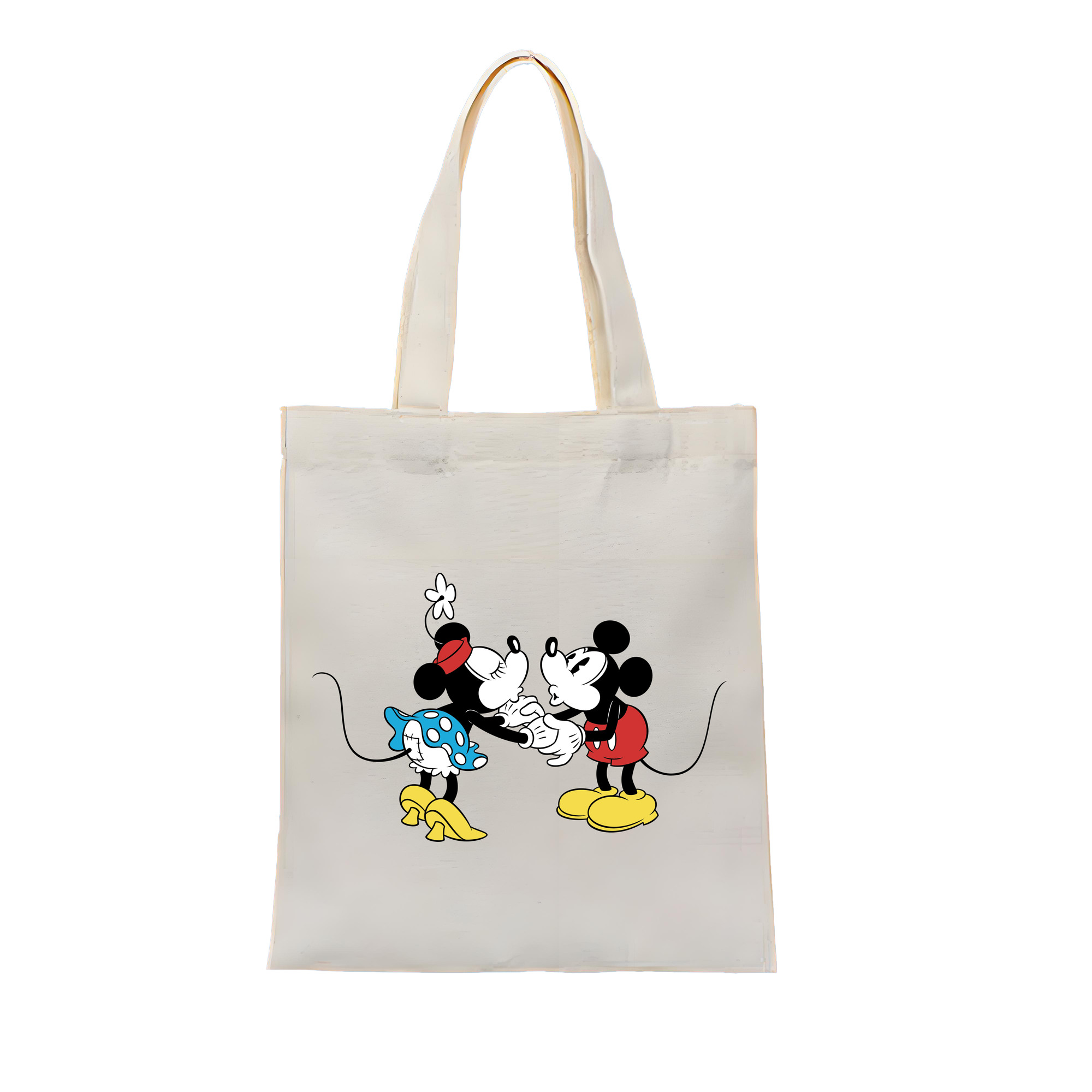 （画像用） ミッキーマウス Mickey Mouse 縦型キャンバス生地手提げバッグ　トートバッグ