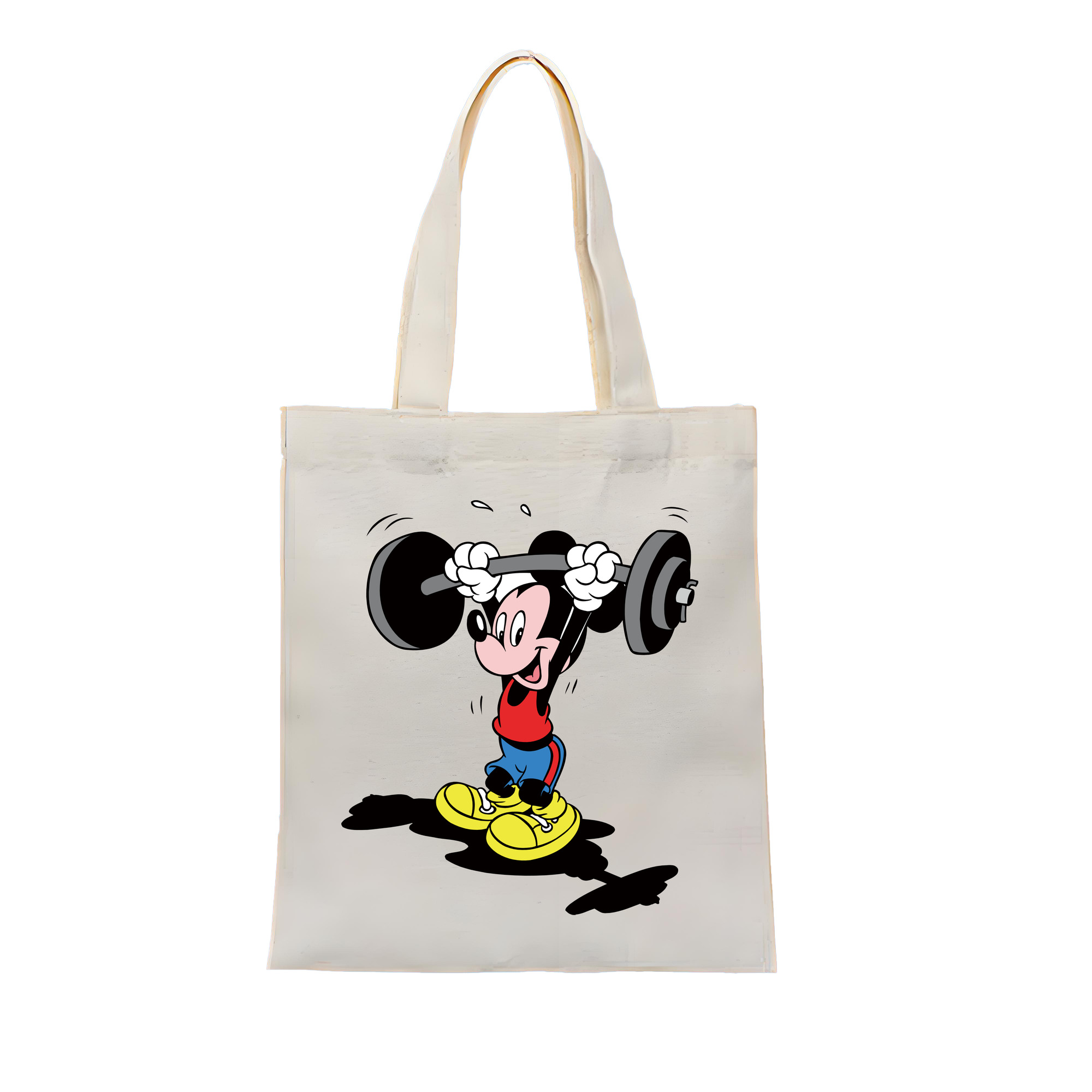 （画像用） ミッキーマウス Mickey Mouse 縦型キャンバス生地手提げバッグ　トートバッグ