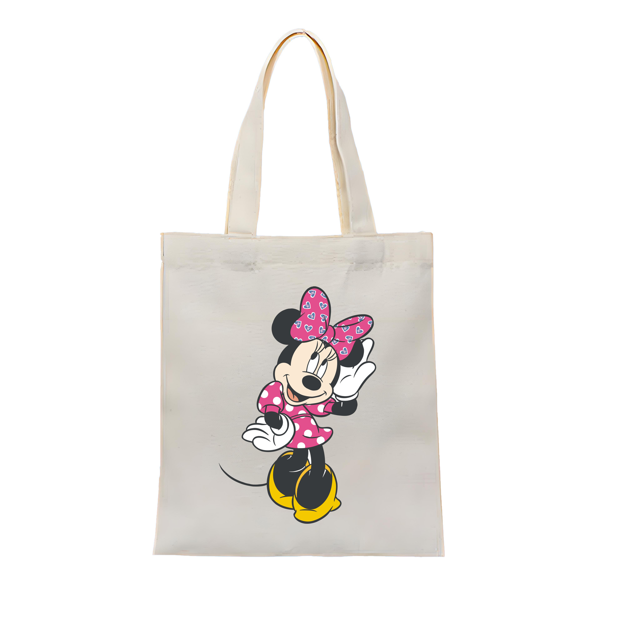 （画像用） ミッキーマウス Mickey Mouse 縦型キャンバス生地手提げバッグ　トートバッグ