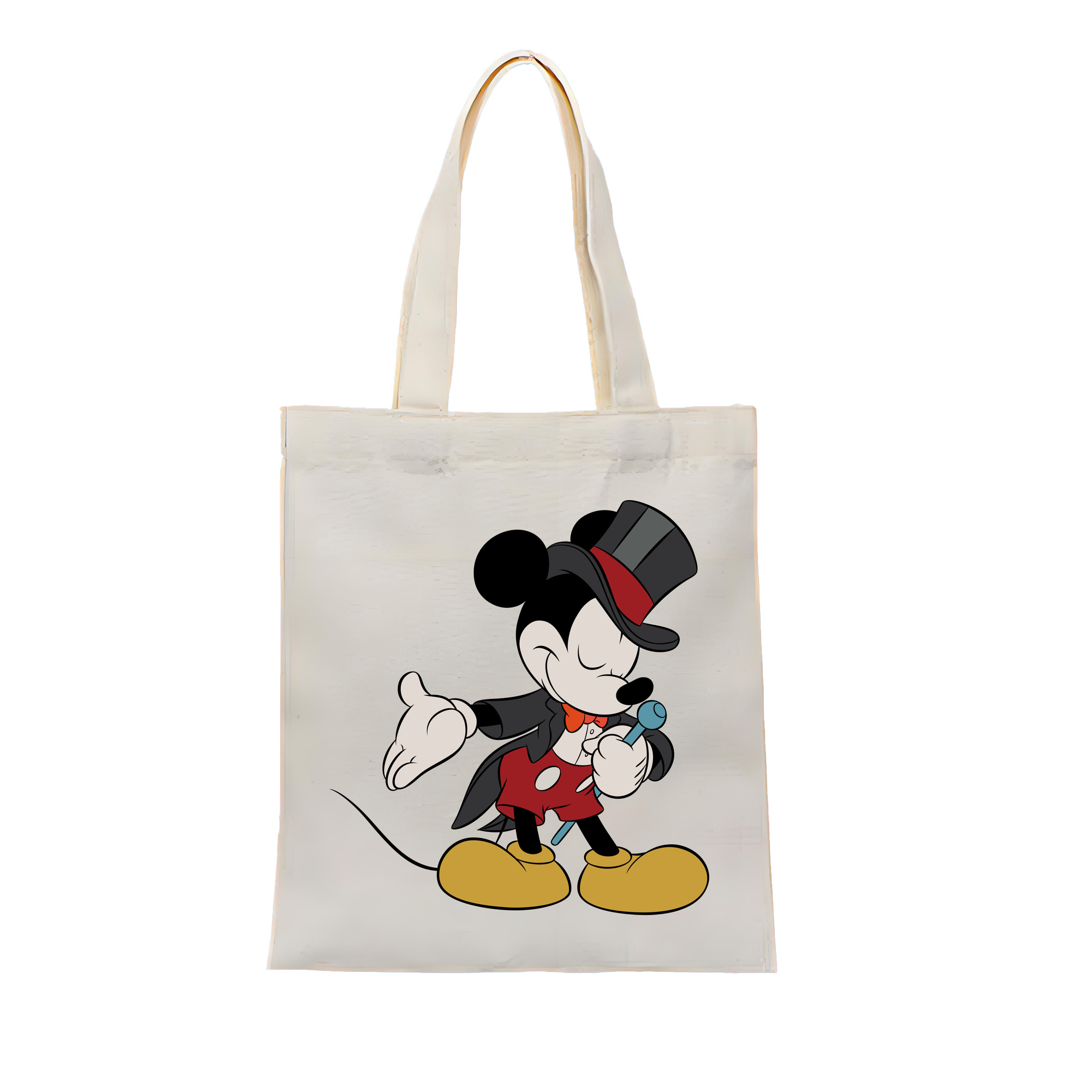 （画像用） ミッキーマウス Mickey Mouse 縦型キャンバス生地手提げバッグ　トートバッグ