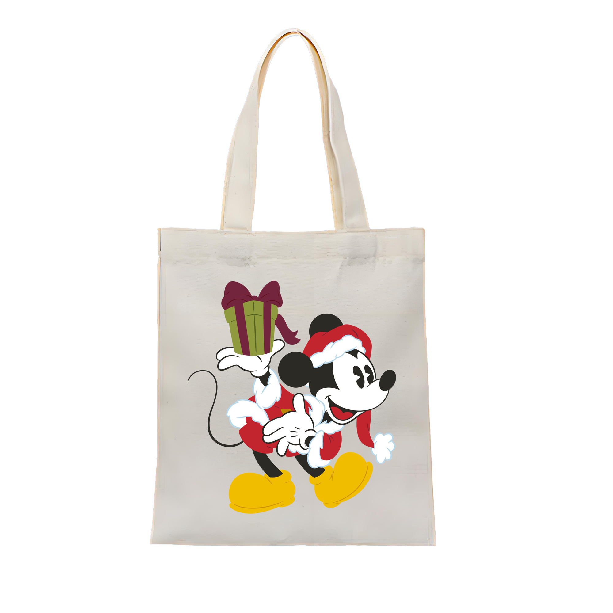 ミッキーマウス Mickey Mouse 縦型キャンバス生地手提げバッグ　トートバッグ