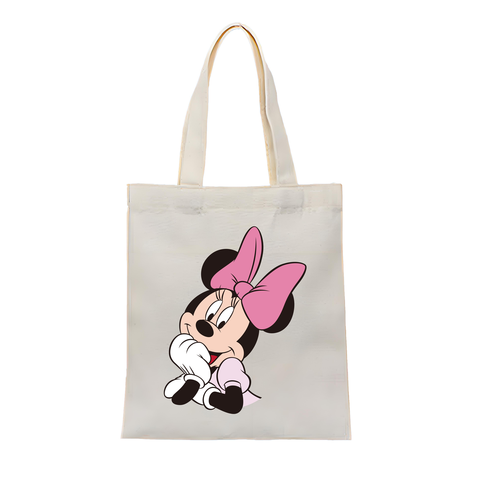 （画像用） ミッキーマウス Mickey Mouse 縦型キャンバス生地手提げバッグ　トートバッグ
