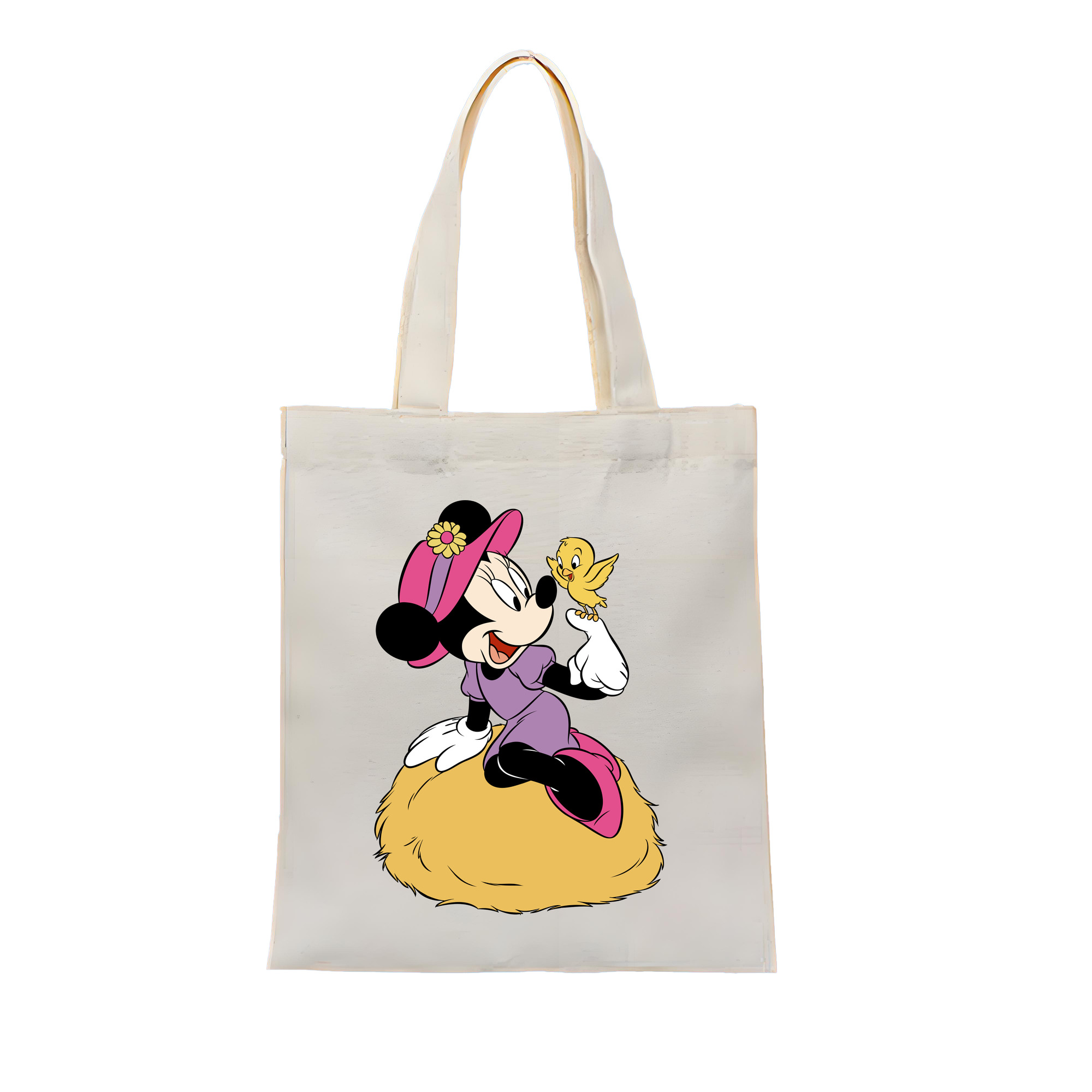 ミッキーマウス Mickey Mouse 縦型キャンバス生地手提げバッグ　トートバッグ