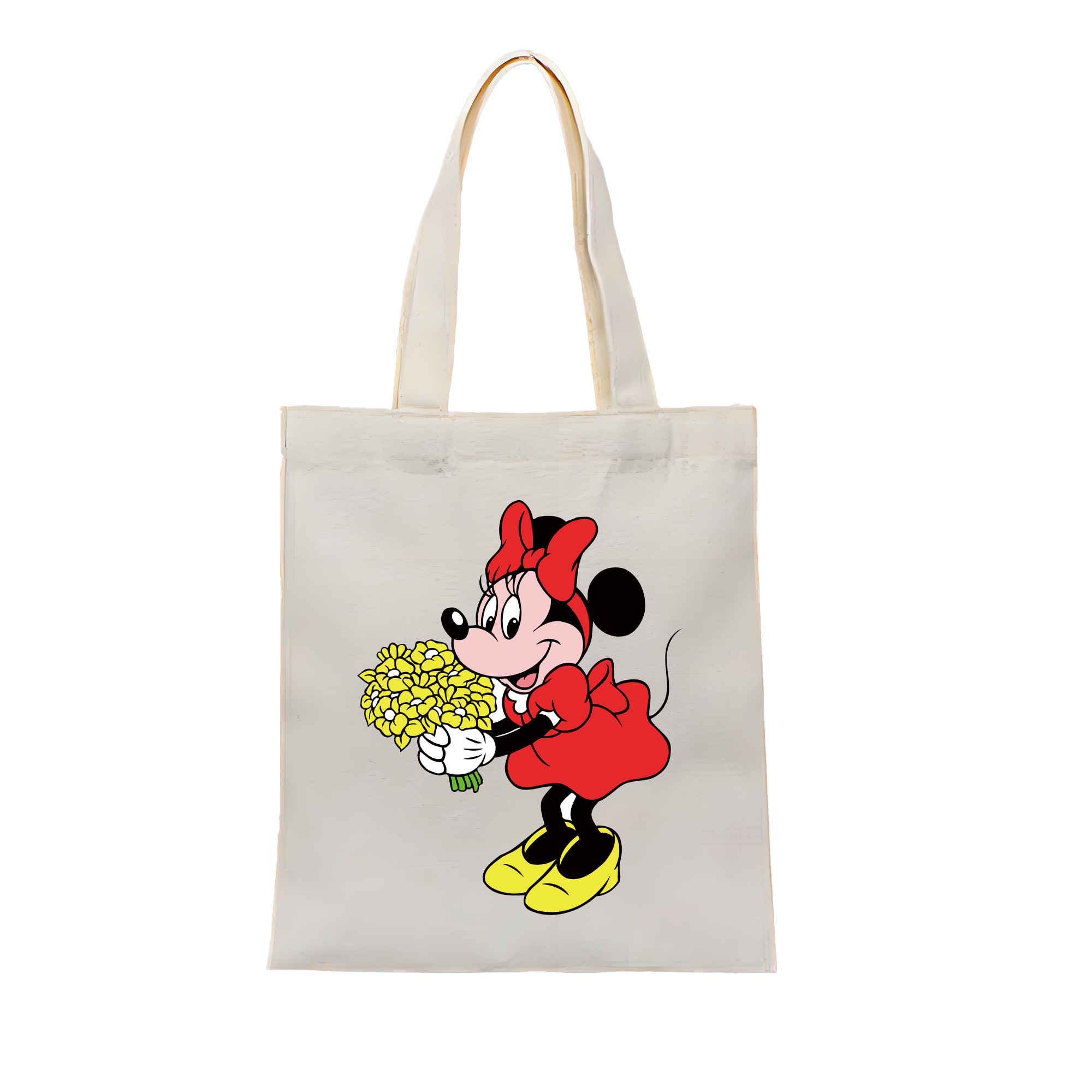 ミッキーマウス Mickey Mouse 縦型キャンバス生地手提げバッグ　トートバッグ