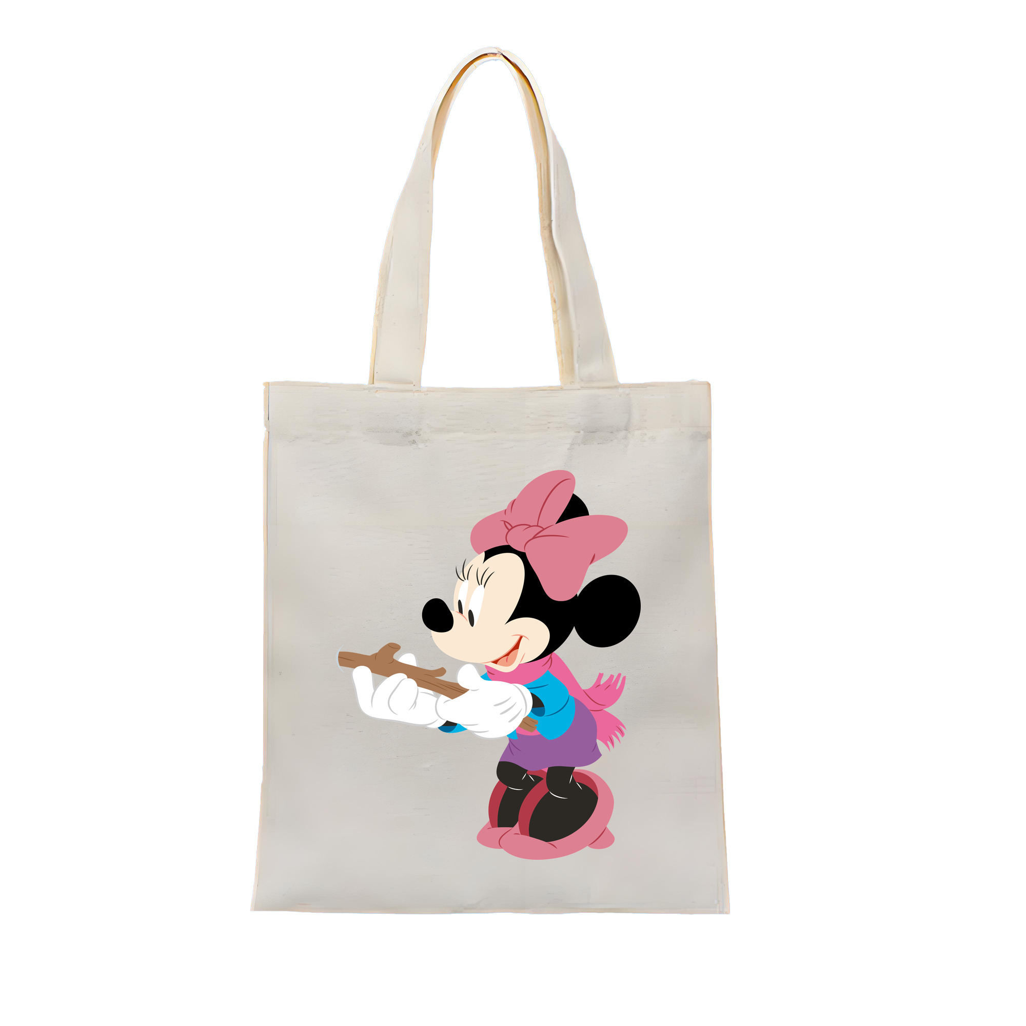 （画像用） ミッキーマウス Mickey Mouse 縦型キャンバス生地手提げバッグ　トートバッグ