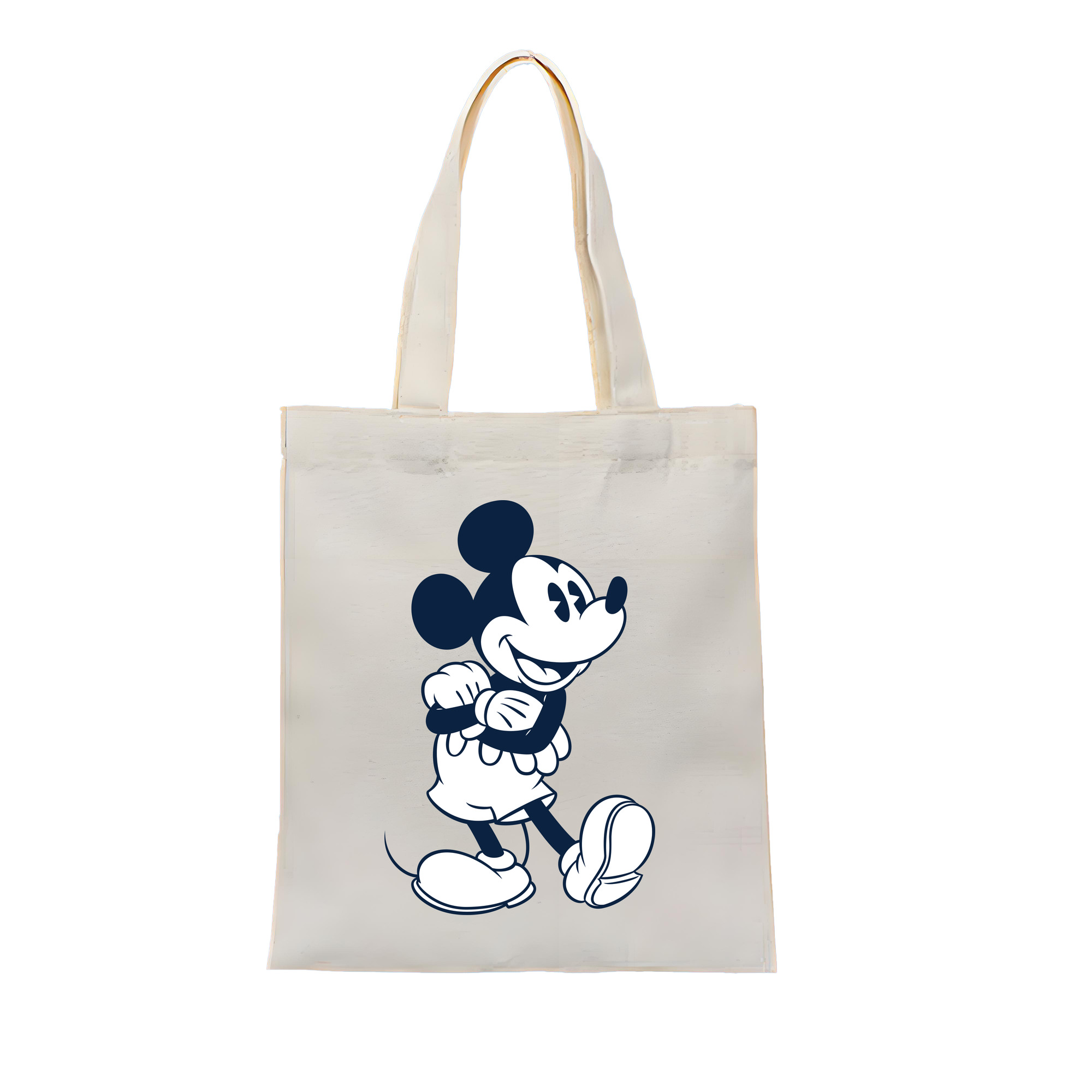 （画像用） ミッキーマウス Mickey Mouse 縦型キャンバス生地手提げバッグ　トートバッグ
