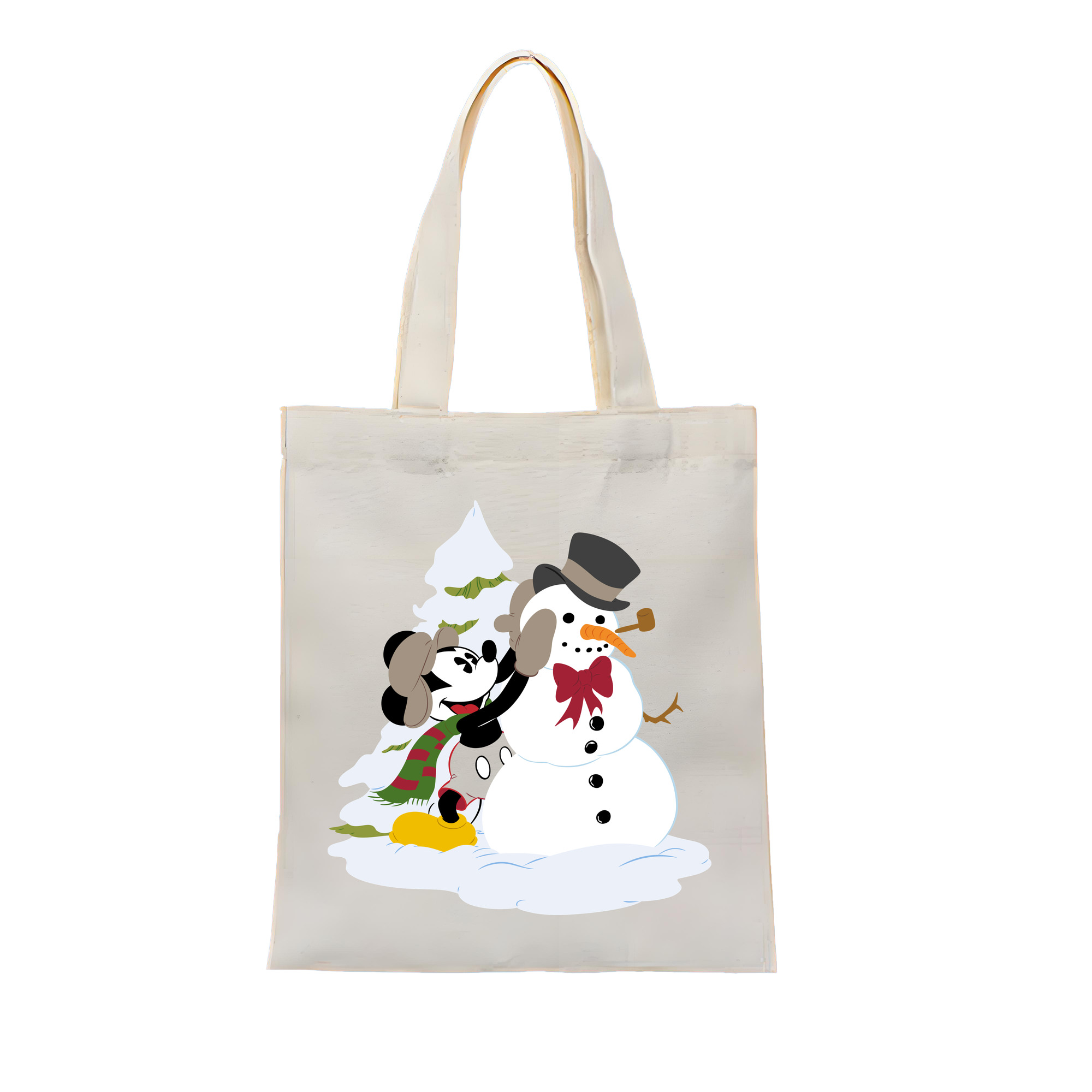 （画像用） ミッキーマウス Mickey Mouse 縦型キャンバス生地手提げバッグ　トートバッグ