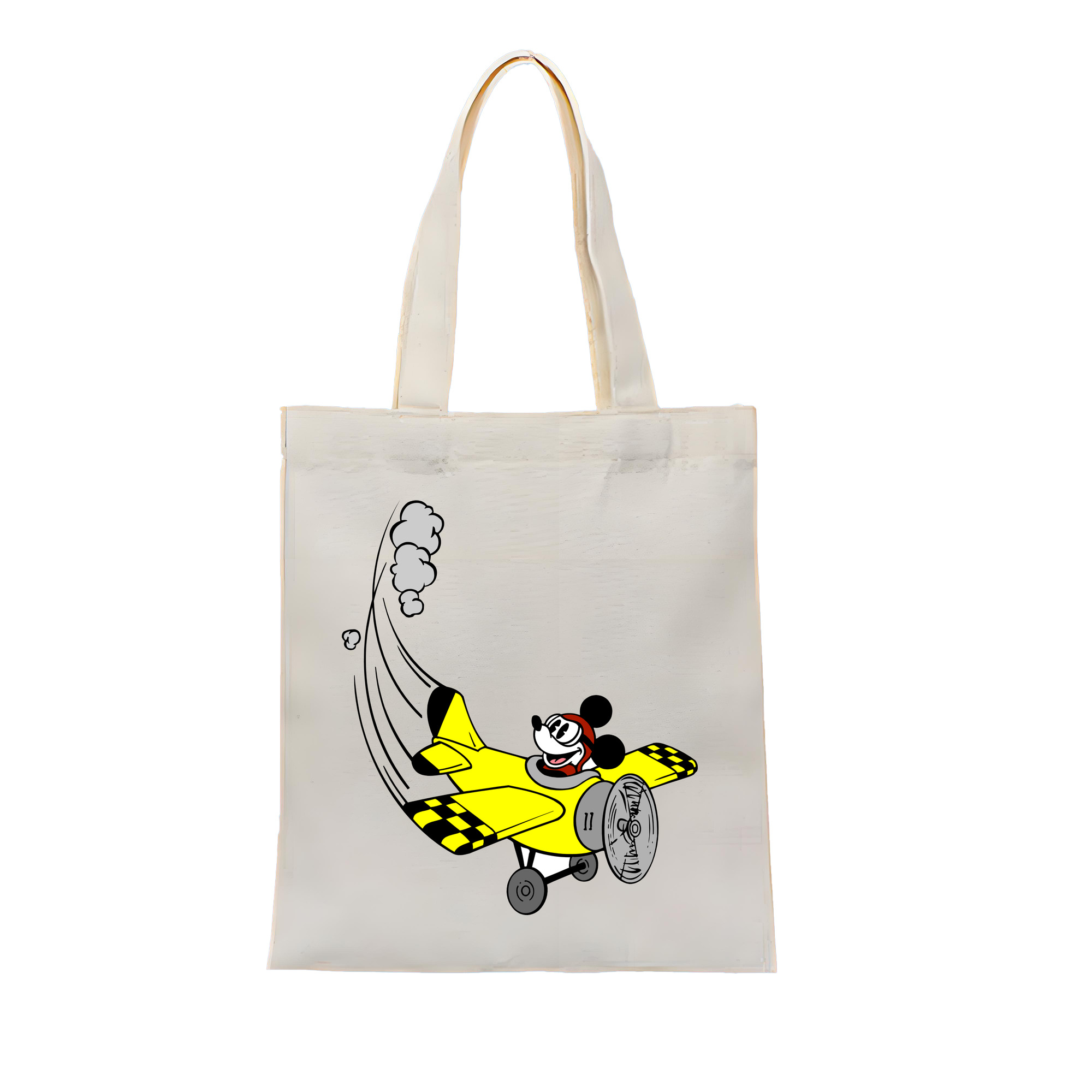 （画像用） ミッキーマウス Mickey Mouse 縦型キャンバス生地手提げバッグ　トートバッグ