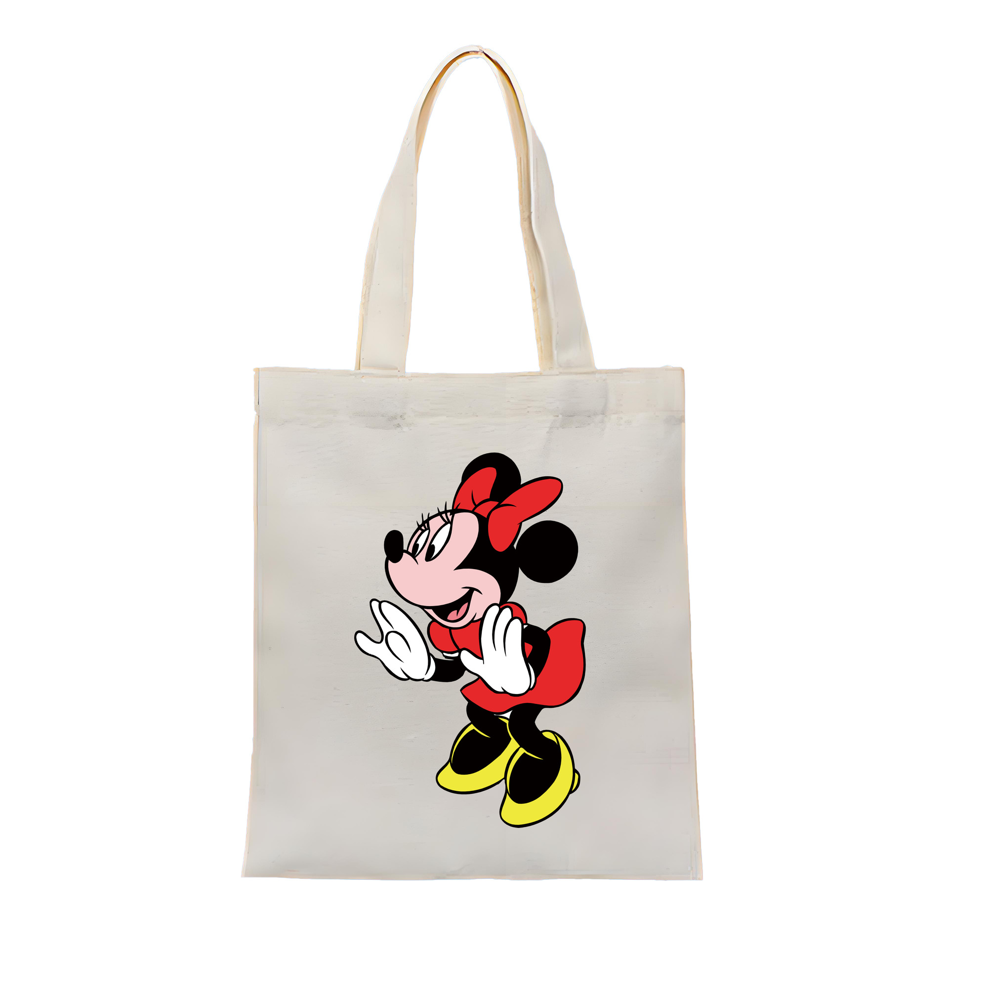 （画像用） ミッキーマウス Mickey Mouse 縦型キャンバス生地手提げバッグ　トートバッグ