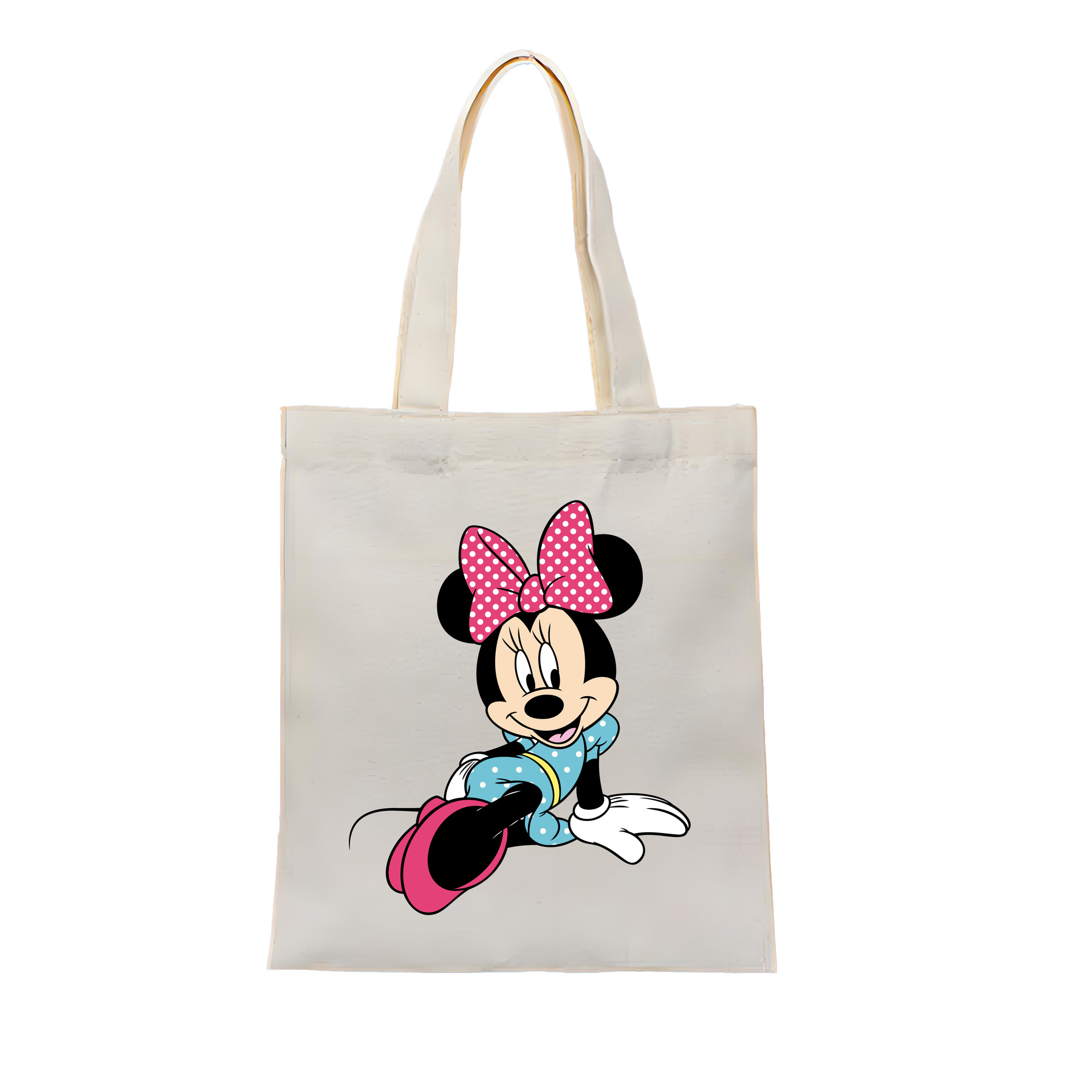 （画像用） ミッキーマウス Mickey Mouse 縦型キャンバス生地手提げバッグ　トートバッグ