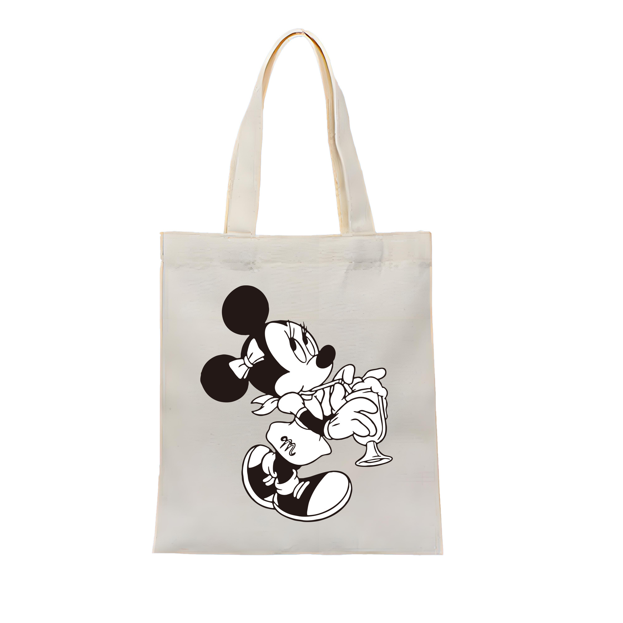 （画像用） ミッキーマウス Mickey Mouse 縦型キャンバス生地手提げバッグ　トートバッグ