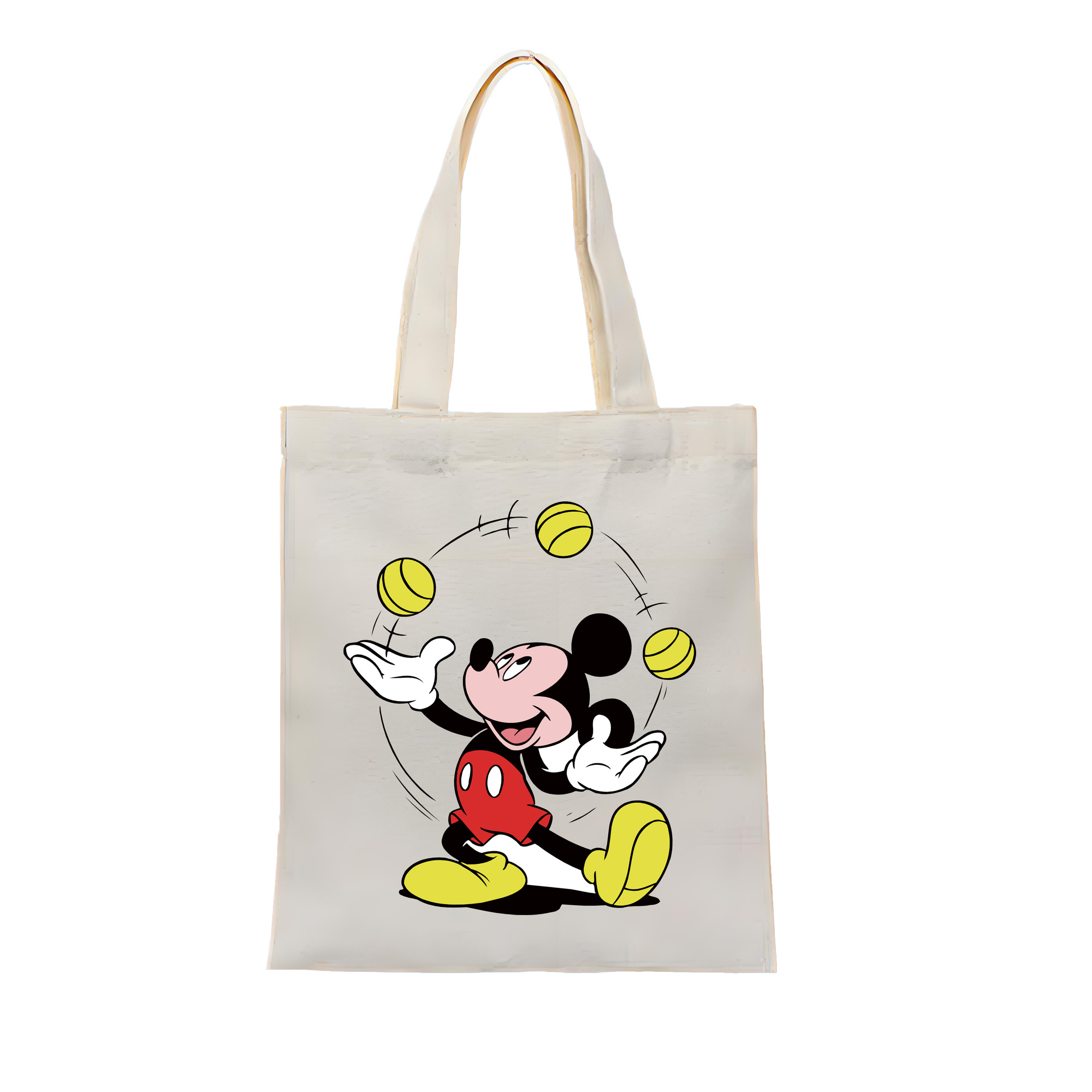 （画像用） ミッキーマウス Mickey Mouse 縦型キャンバス生地手提げバッグ　トートバッグ