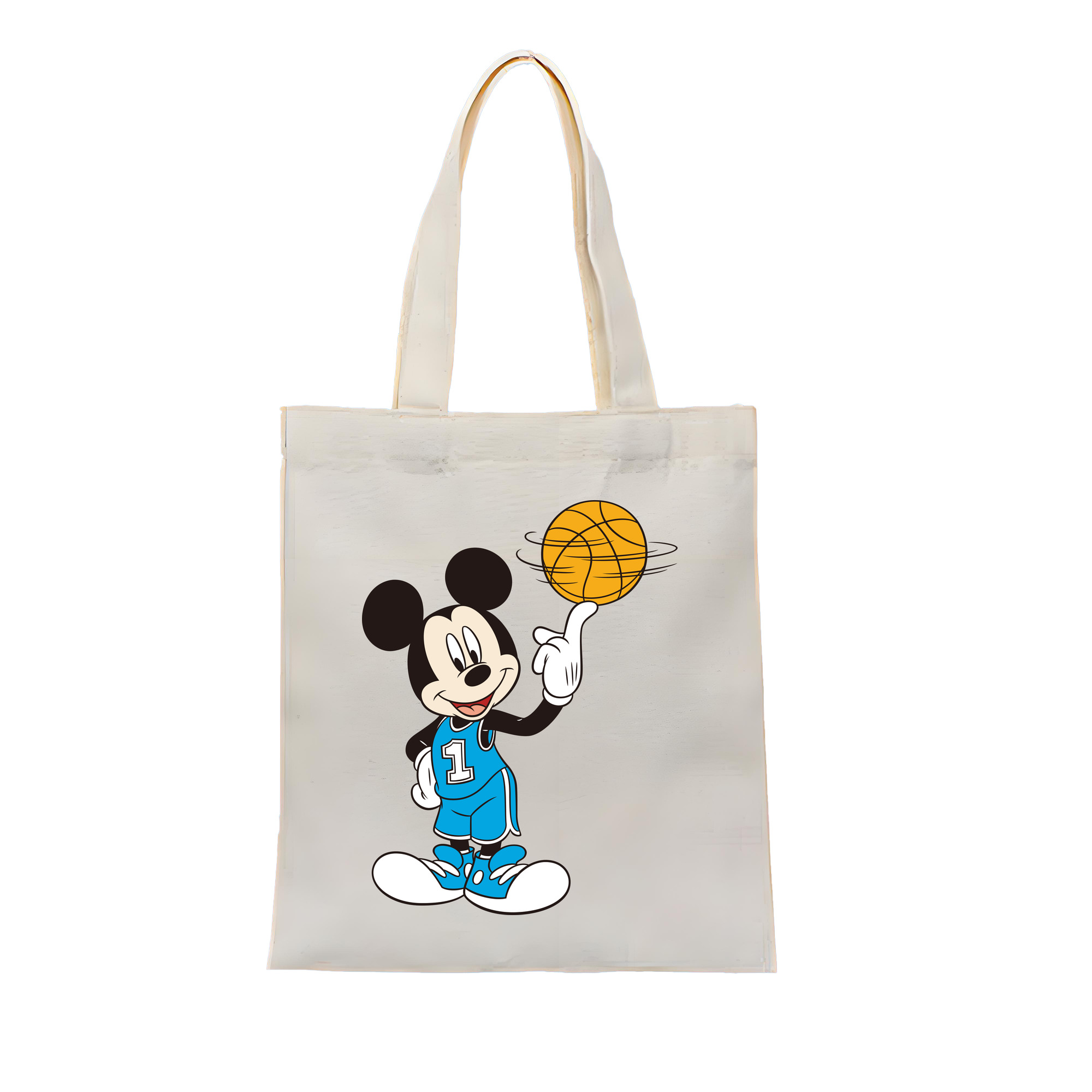 （画像用） ミッキーマウス Mickey Mouse 縦型キャンバス生地手提げバッグ　トートバッグ