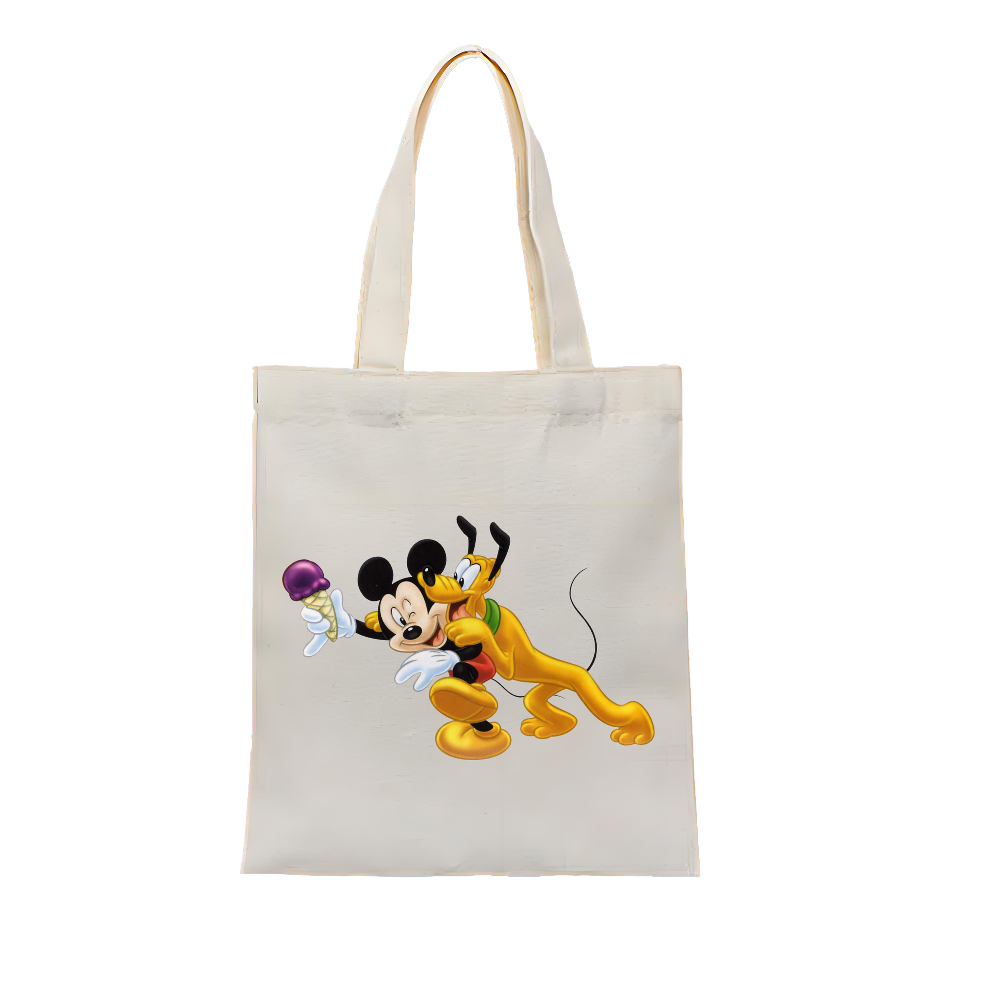（画像用） ミッキーマウス Mickey Mouse 縦型キャンバス生地手提げバッグ　トートバッグ