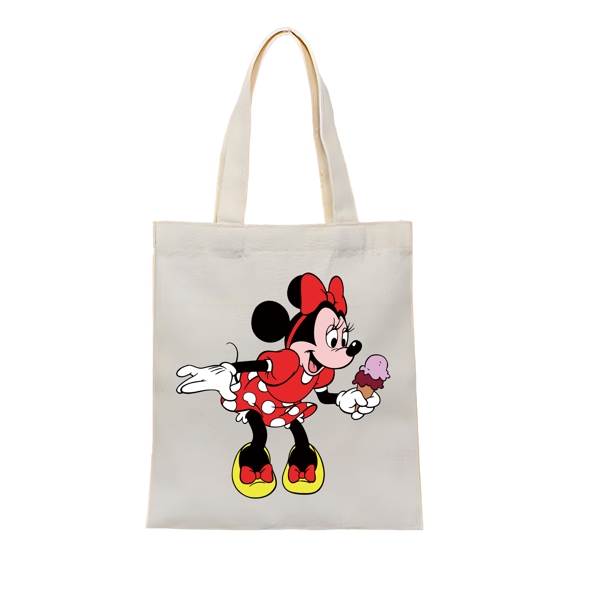 （画像用） ミッキーマウス Mickey Mouse 縦型キャンバス生地手提げバッグ　トートバッグ