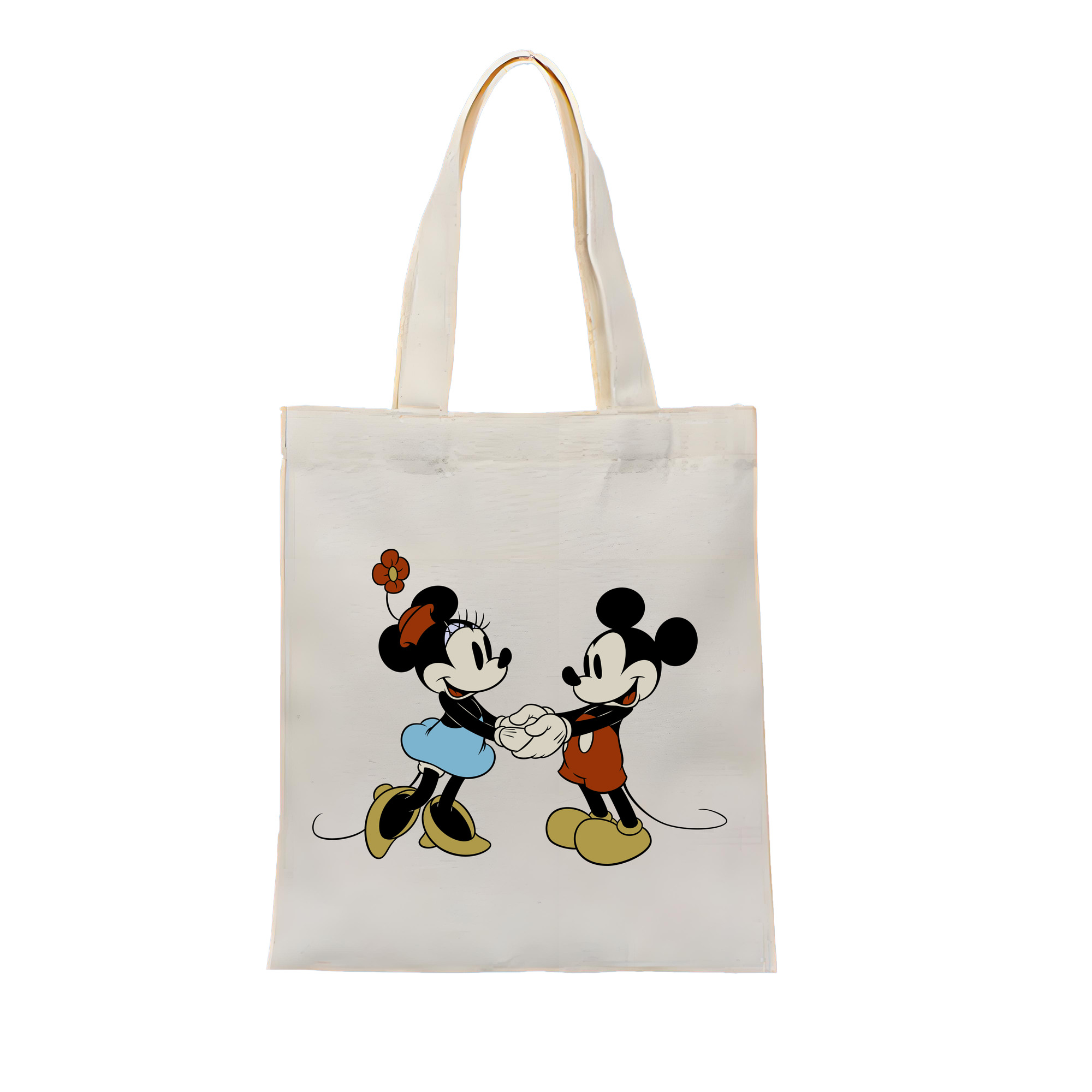 （画像用） ミッキーマウス Mickey Mouse 縦型キャンバス生地手提げバッグ　トートバッグ