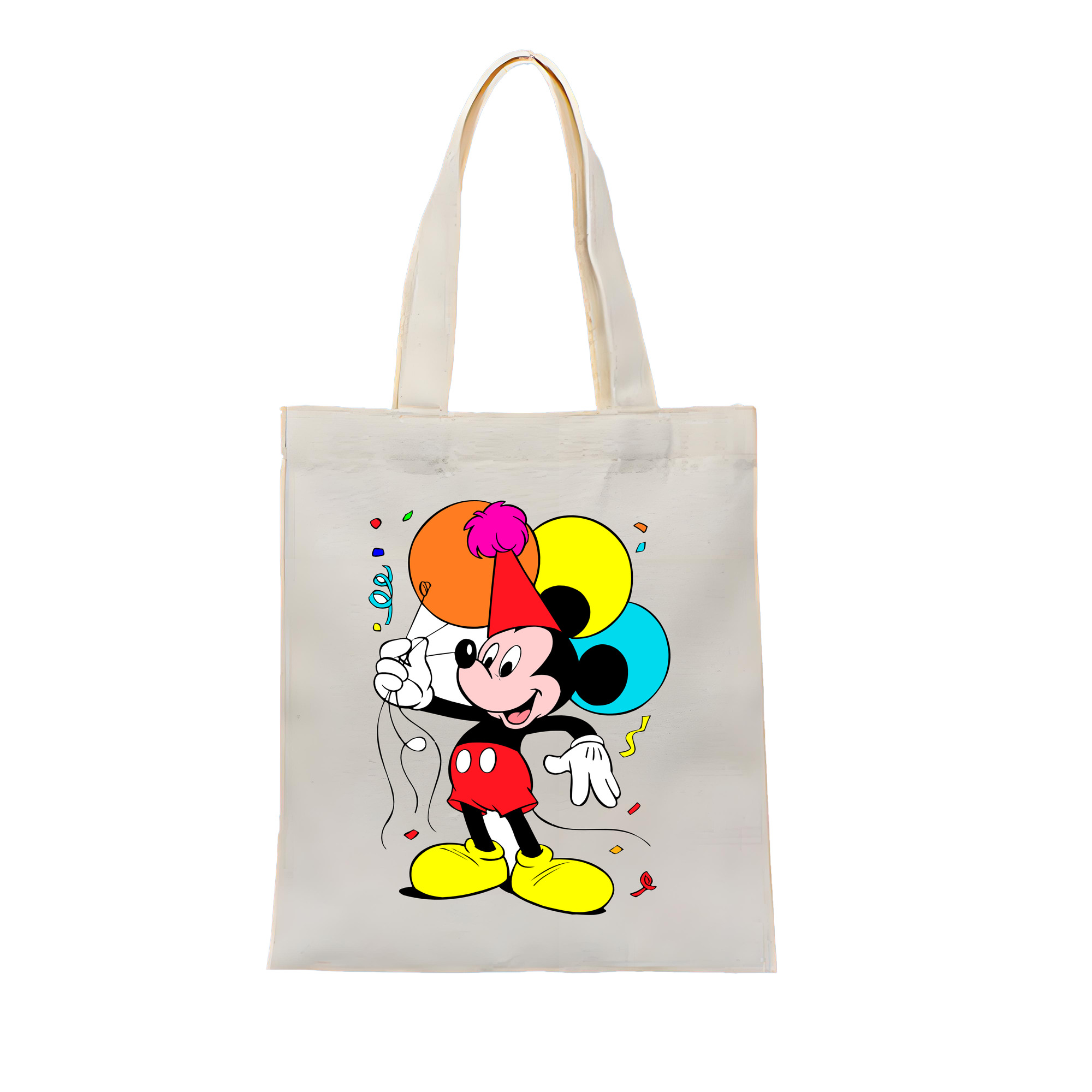 （画像用） ミッキーマウス Mickey Mouse 縦型キャンバス生地手提げバッグ　トートバッグ