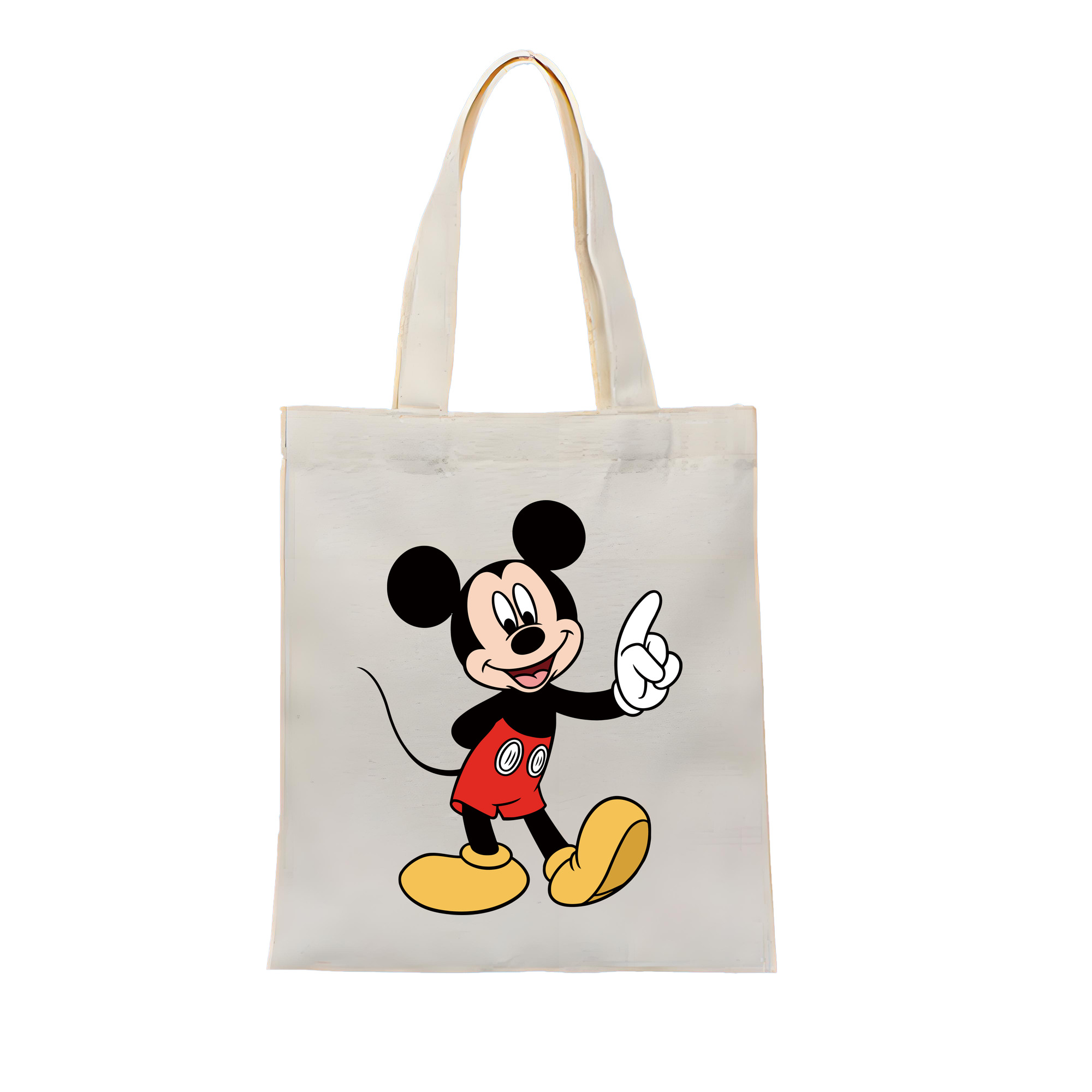 （画像用） ミッキーマウス Mickey Mouse 縦型キャンバス生地手提げバッグ　トートバッグ