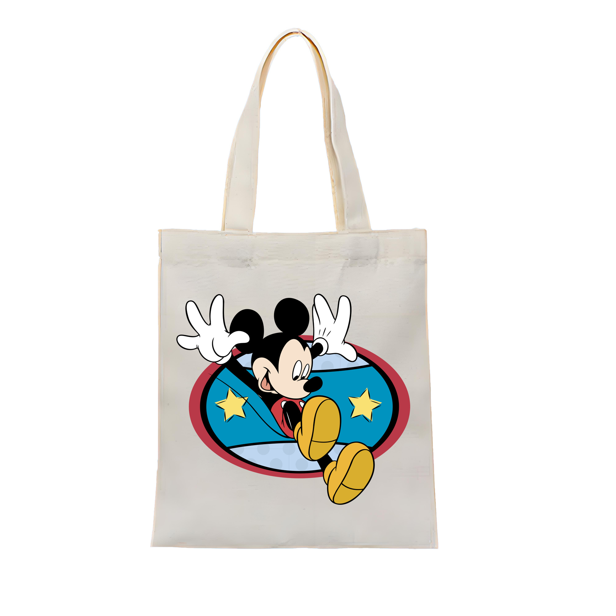 （画像用） ミッキーマウス Mickey Mouse 縦型キャンバス生地手提げバッグ　トートバッグ