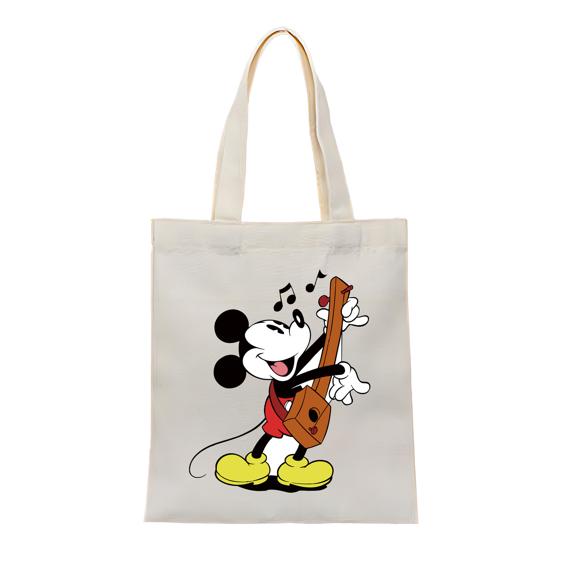 （画像用） ミッキーマウス Mickey Mouse 縦型キャンバス生地手提げバッグ　トートバッグ