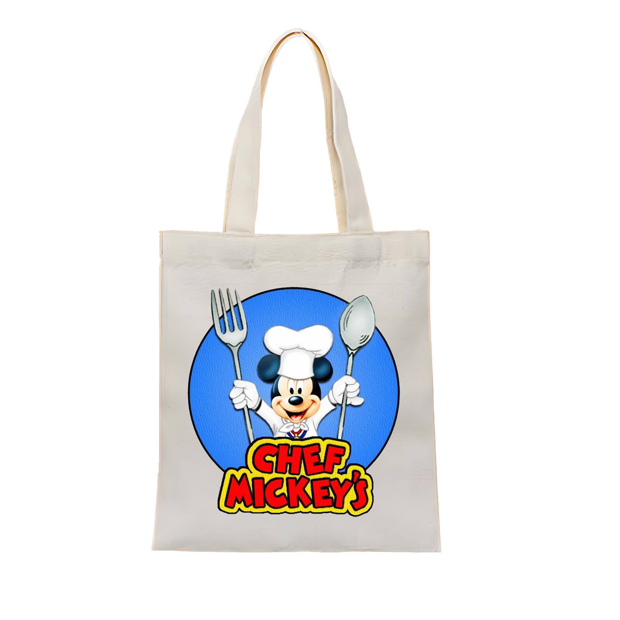 （画像用） ミッキーマウス Mickey Mouse 縦型キャンバス生地手提げバッグ　トートバッグ