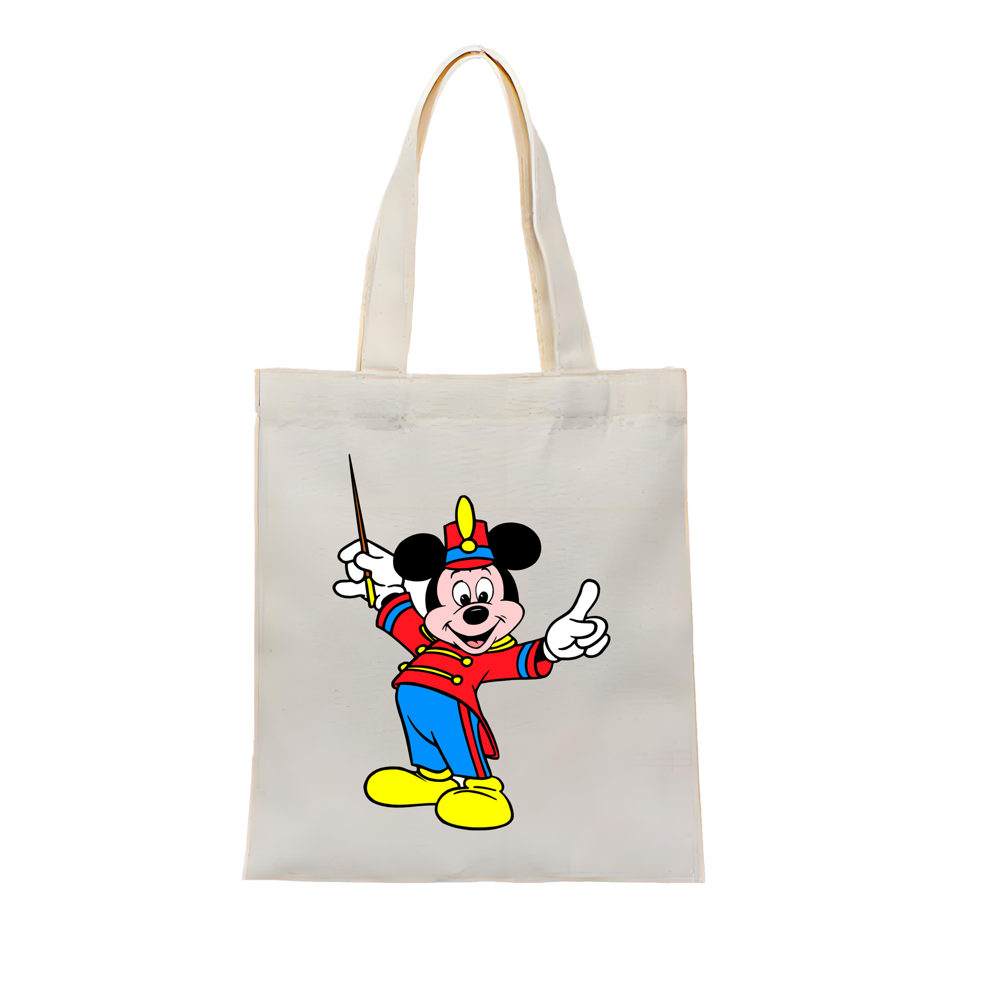 （画像用） ミッキーマウス Mickey Mouse 縦型キャンバス生地手提げバッグ　トートバッグ
