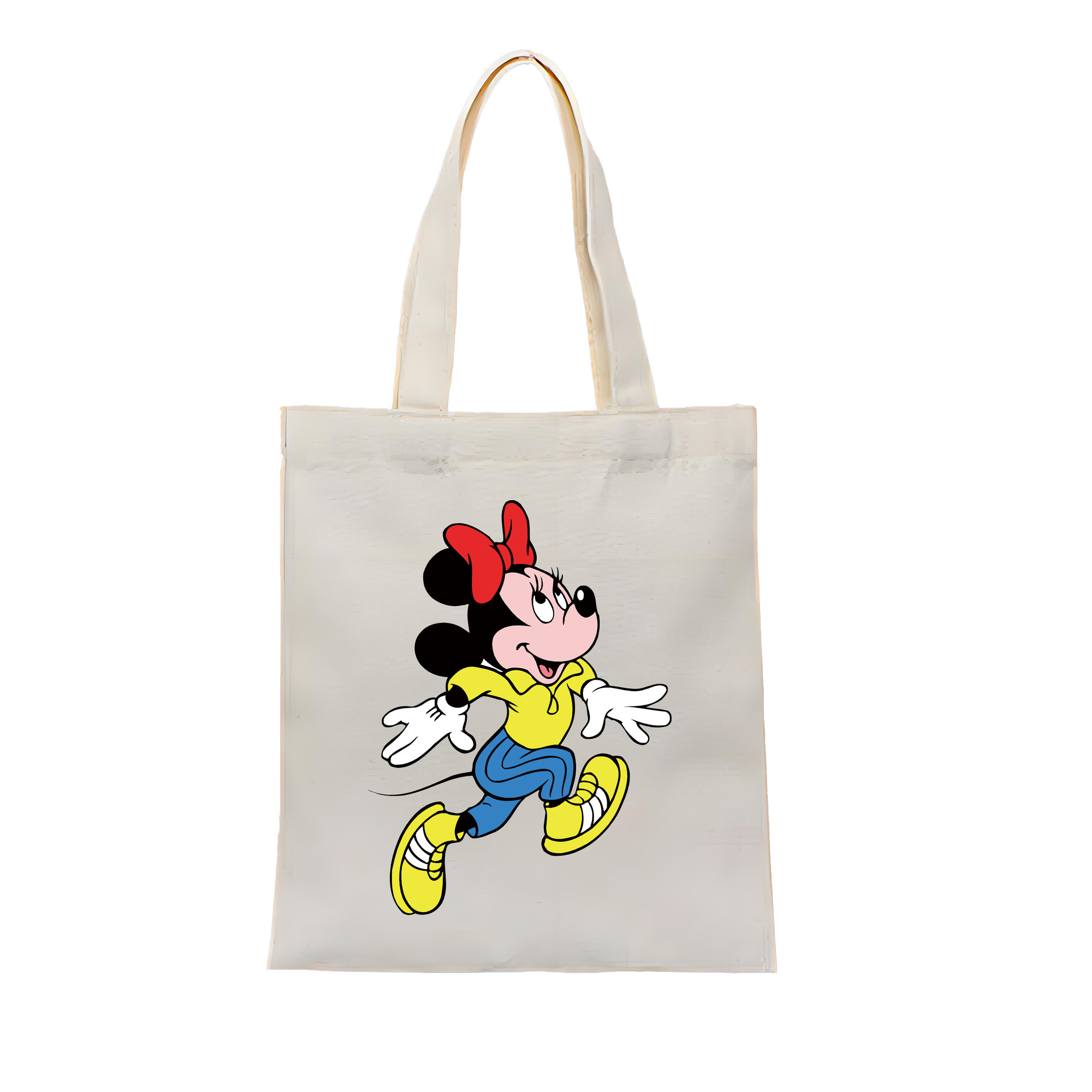 （画像用） ミッキーマウス Mickey Mouse 縦型キャンバス生地手提げバッグ　トートバッグ