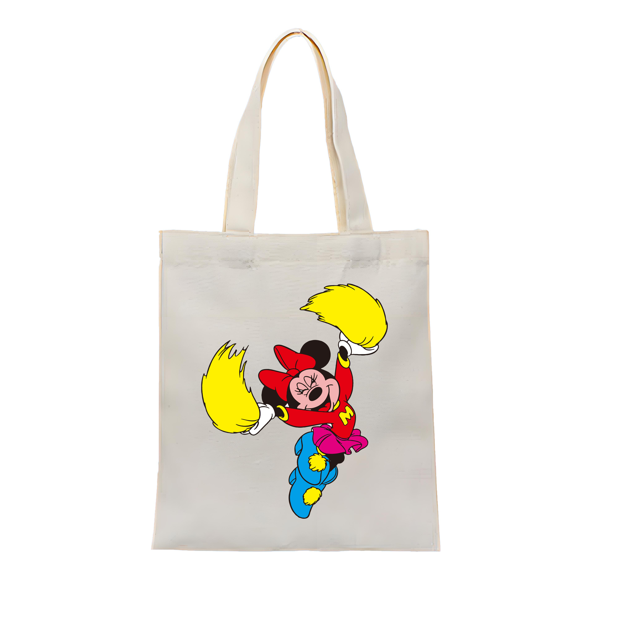 （画像用） ミッキーマウス Mickey Mouse 縦型キャンバス生地手提げバッグ　トートバッグ