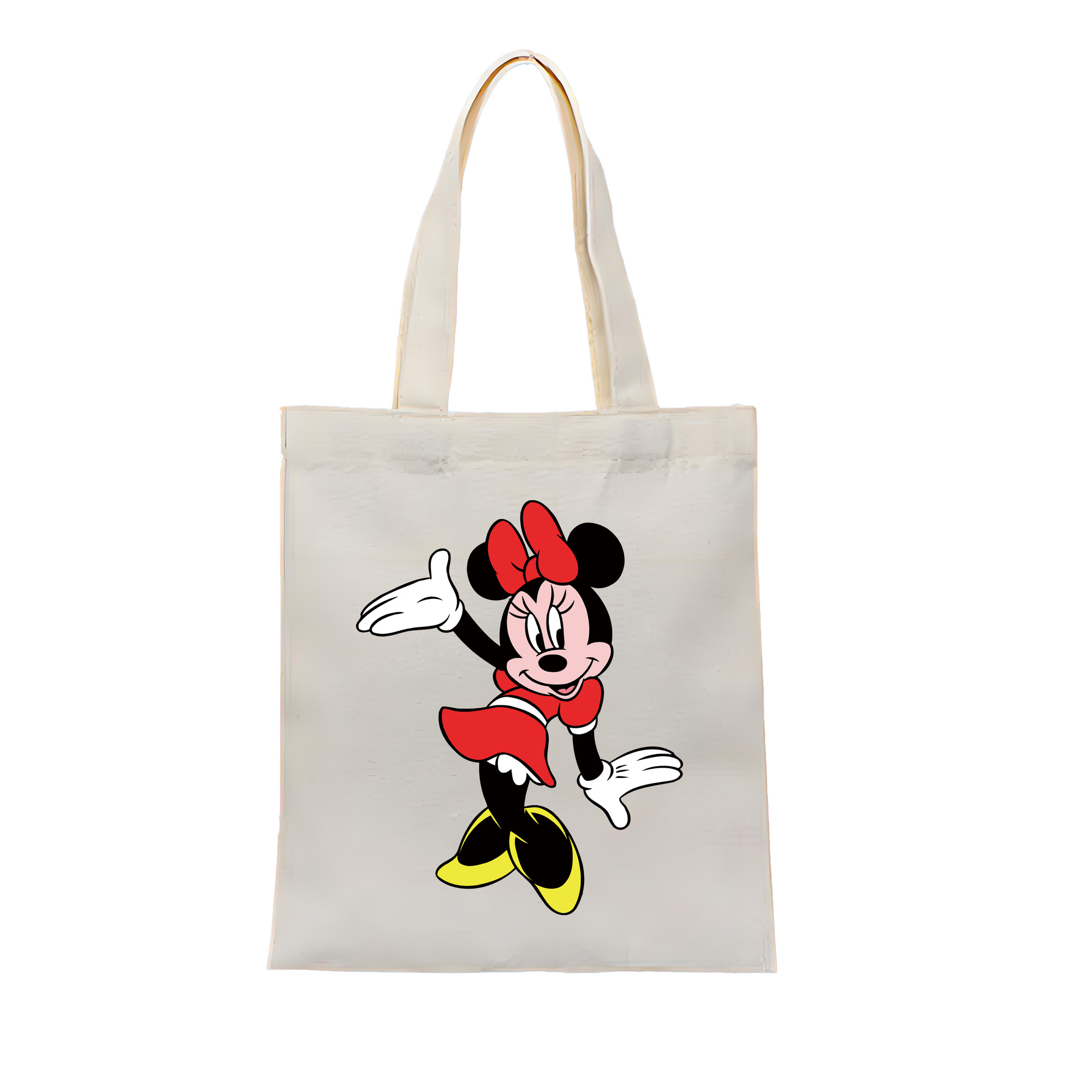 （画像用） ミッキーマウス Mickey Mouse 縦型キャンバス生地手提げバッグ　トートバッグ