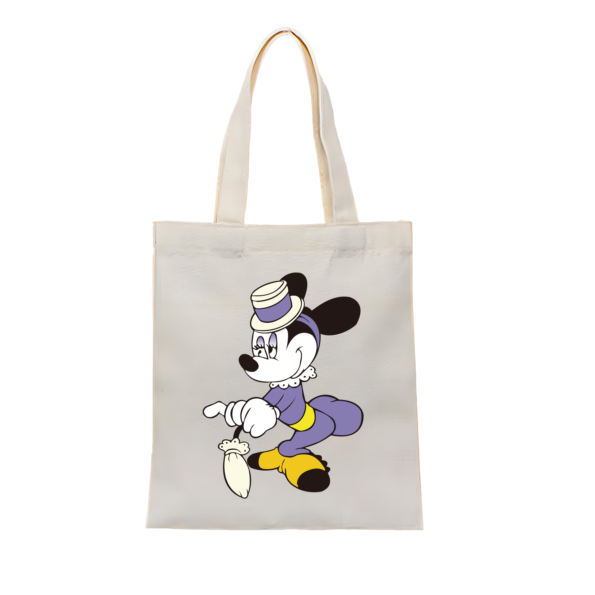 （画像用） ミッキーマウス Mickey Mouse 縦型キャンバス生地手提げバッグ　トートバッグ
